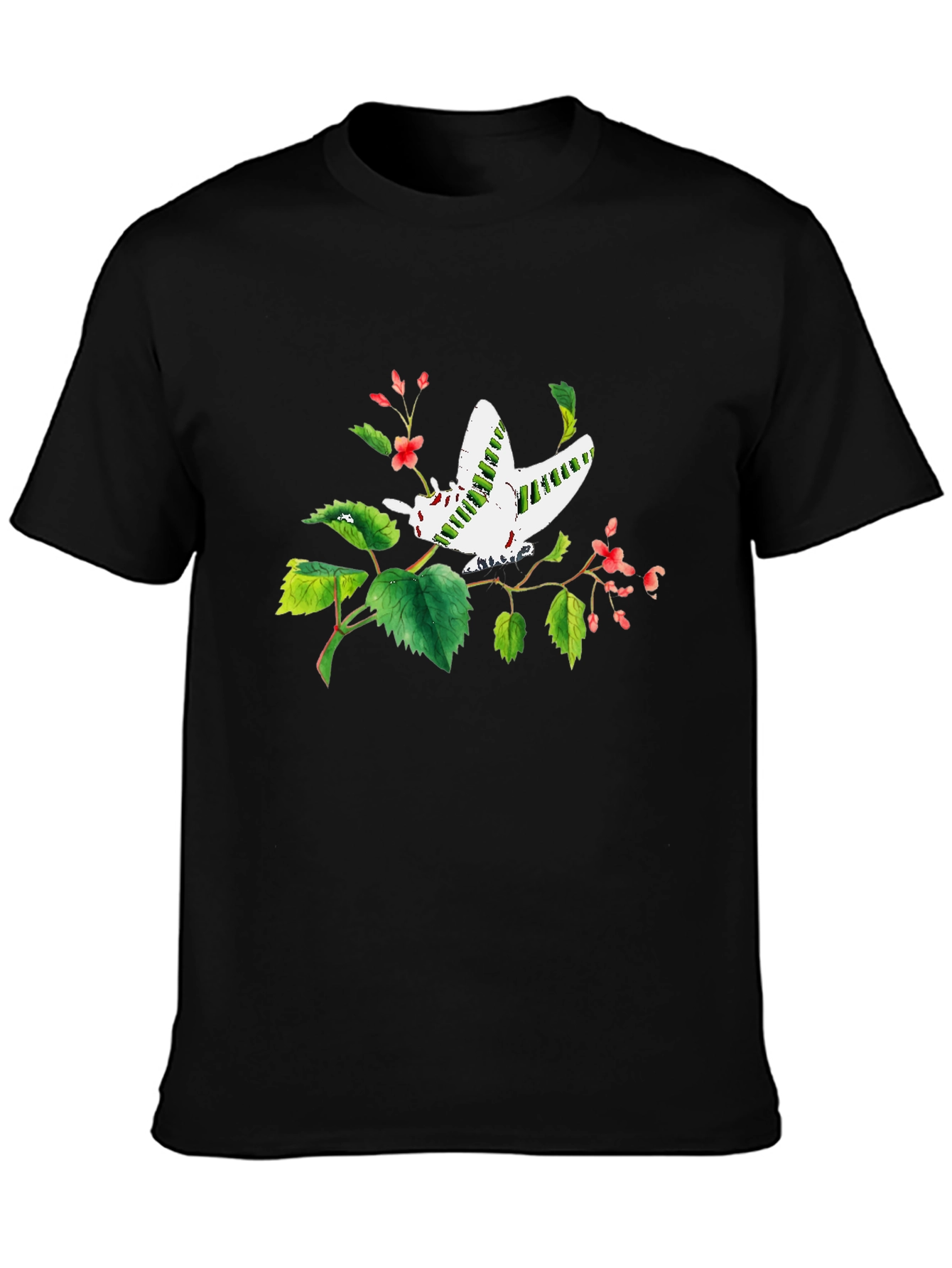 Black Butterfly Graphic Print Black T-Shirt view 3