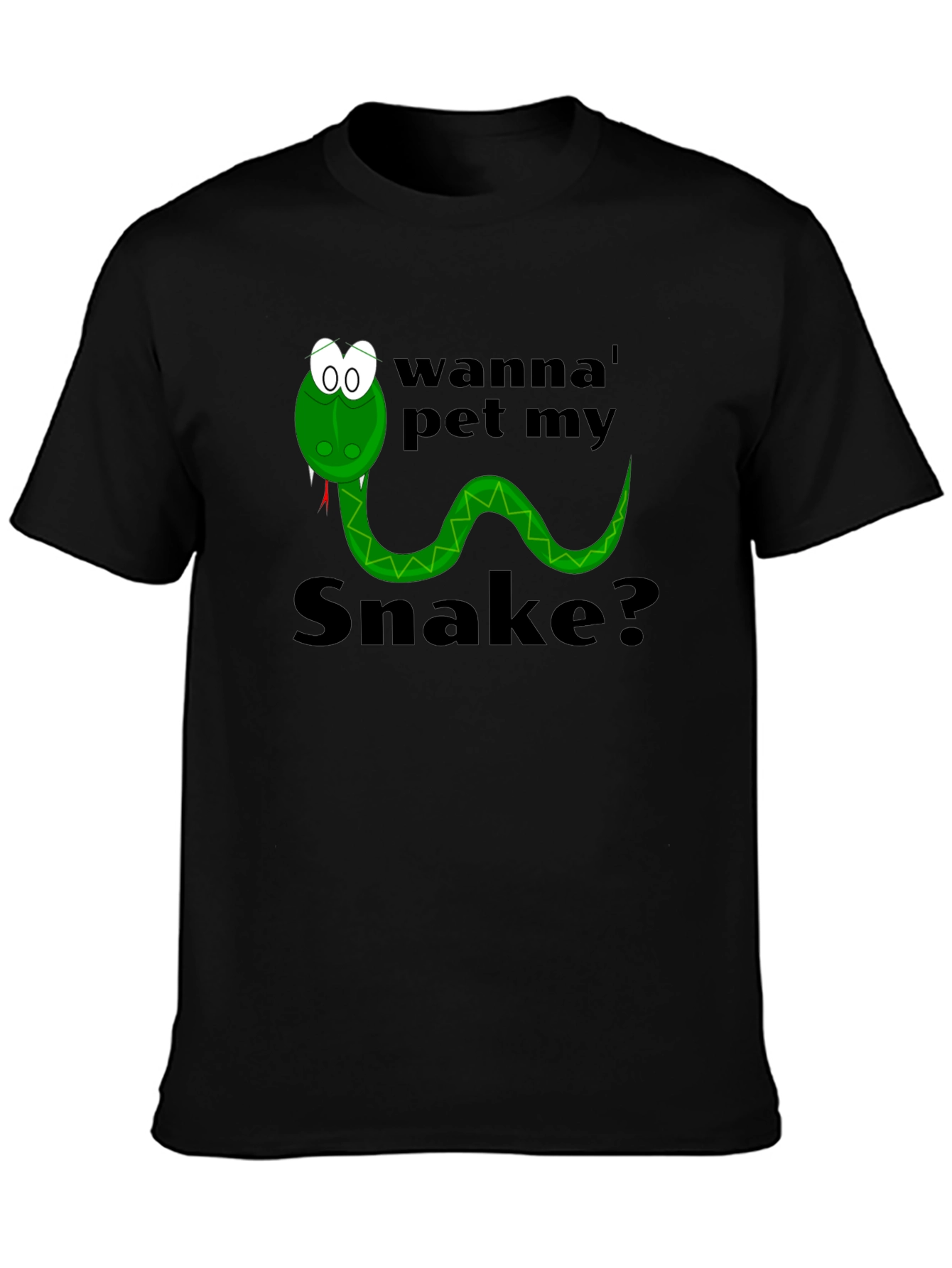 Black Wanna Pet My Snake? Funny Graphic Tee view 3