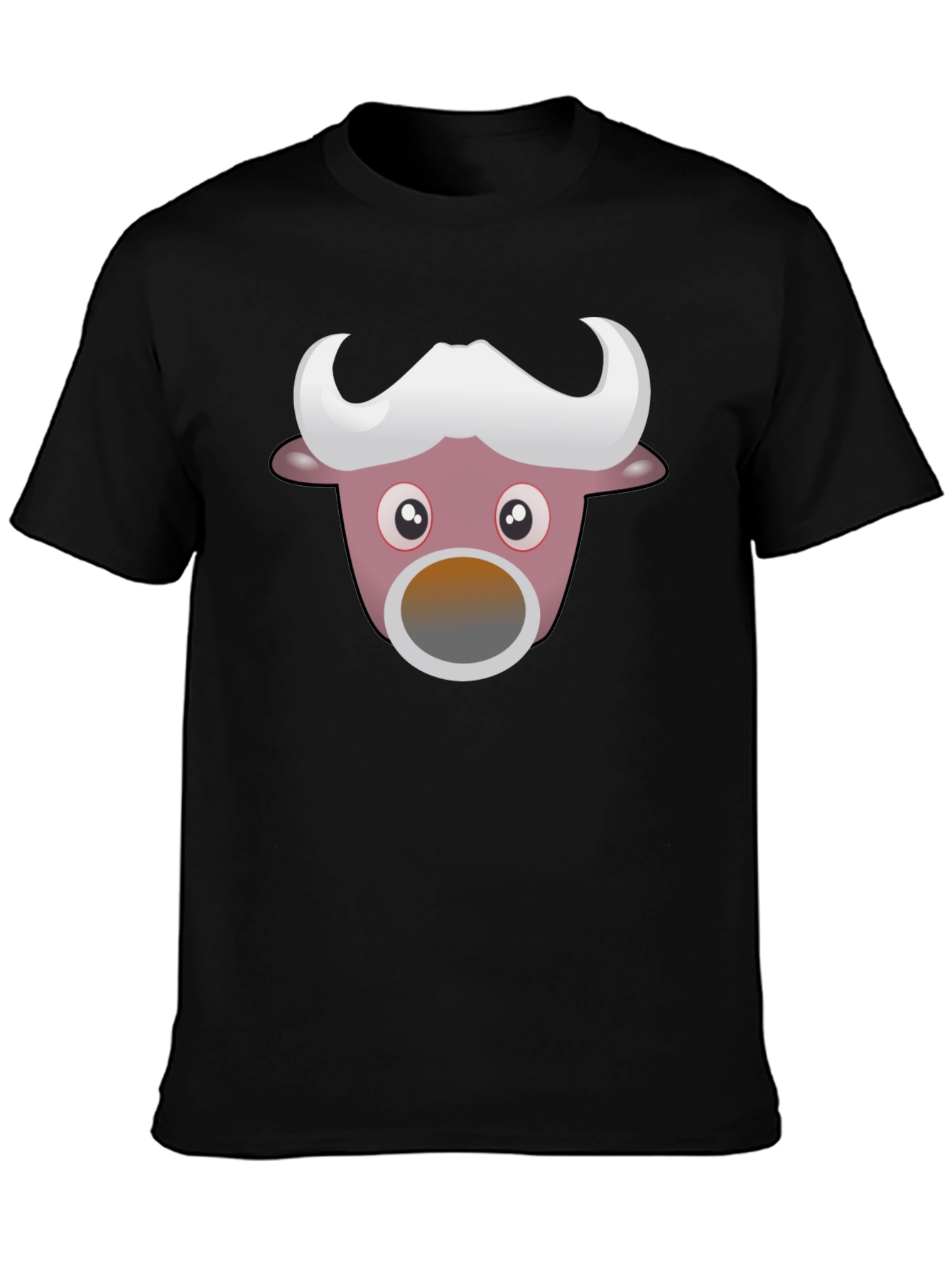 Black Funny Cartoon Animal Graphic Black T-Shirt view 3