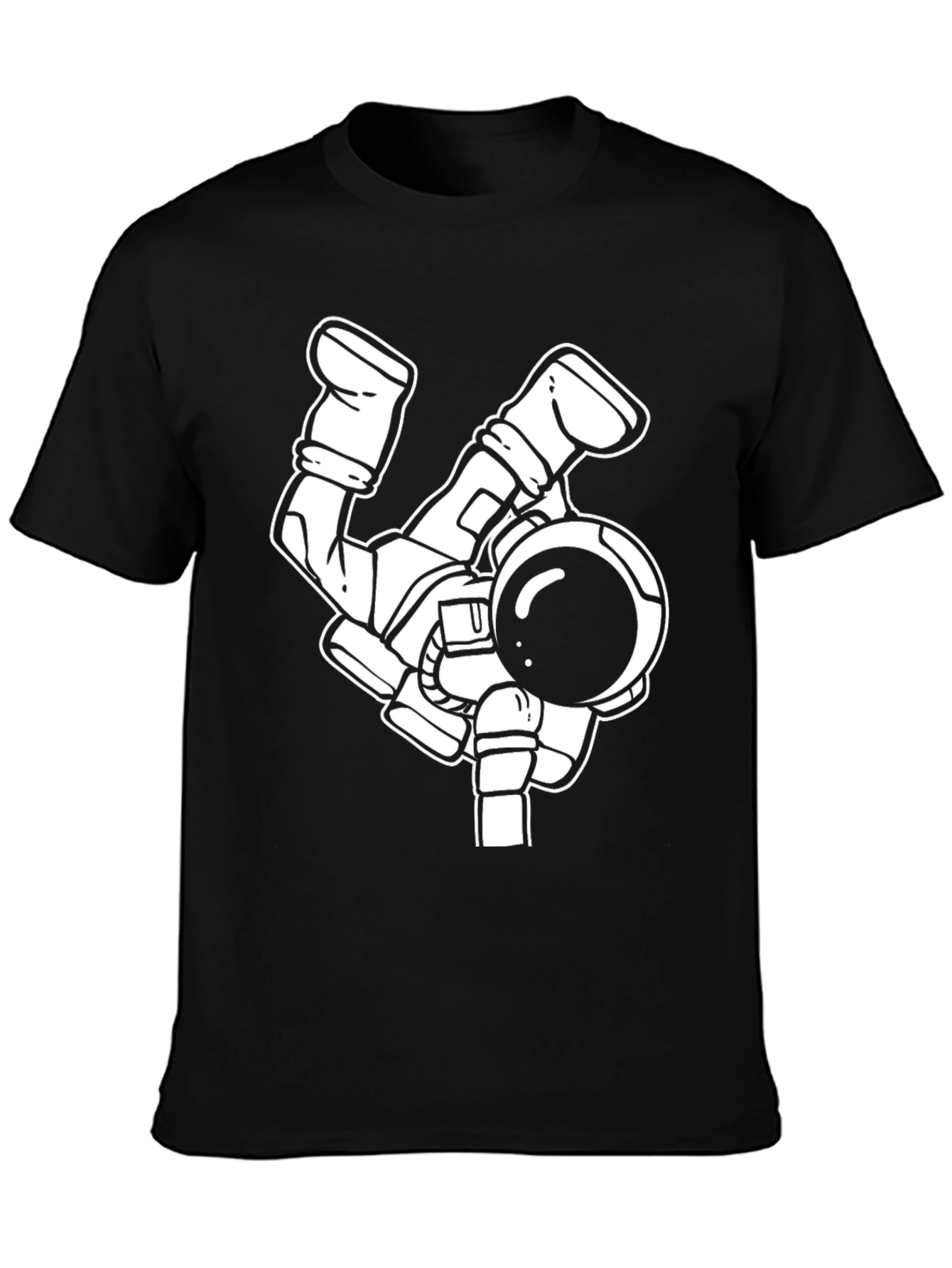 Black Astronaut Graphic Tee - Unique Design, Stylish Black Shirt view 3