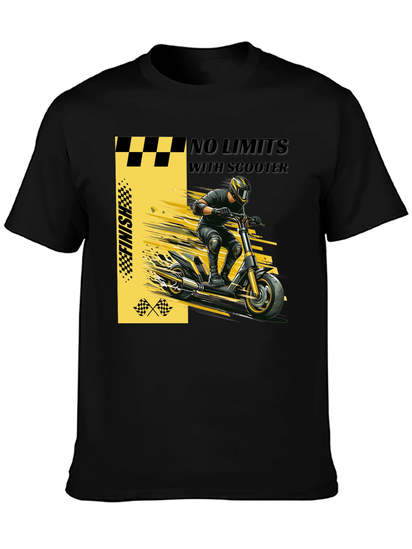 Black No Limits Scooter Graphic T-Shirt view 3