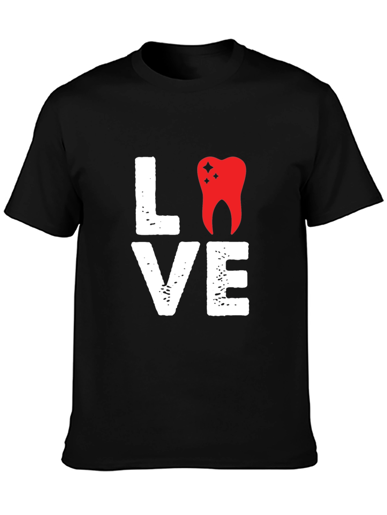 Black Love Tooth T-Shirt - Dentist Gift view 3