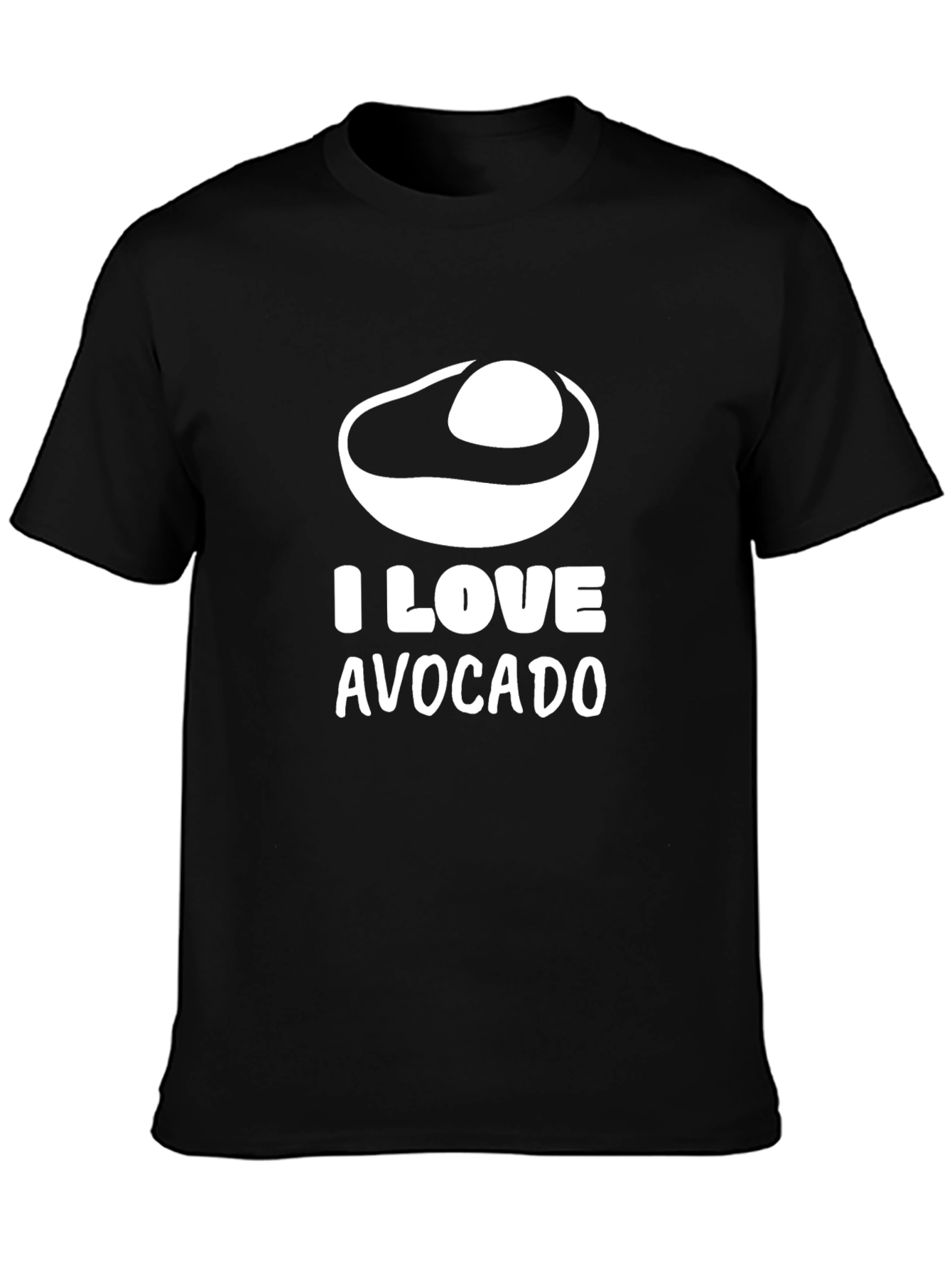 Black I Love Avocado T-Shirt, Unisex Black Tee view 3