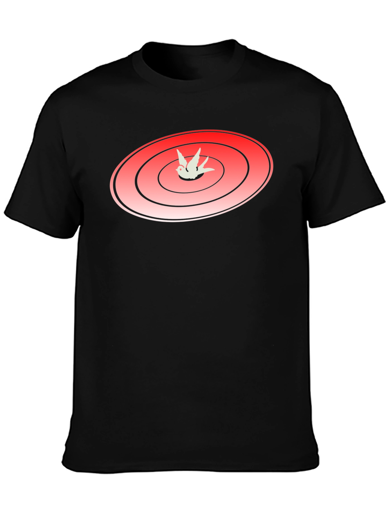 Black Red Target with Bird Graphic T-Shirt view 3