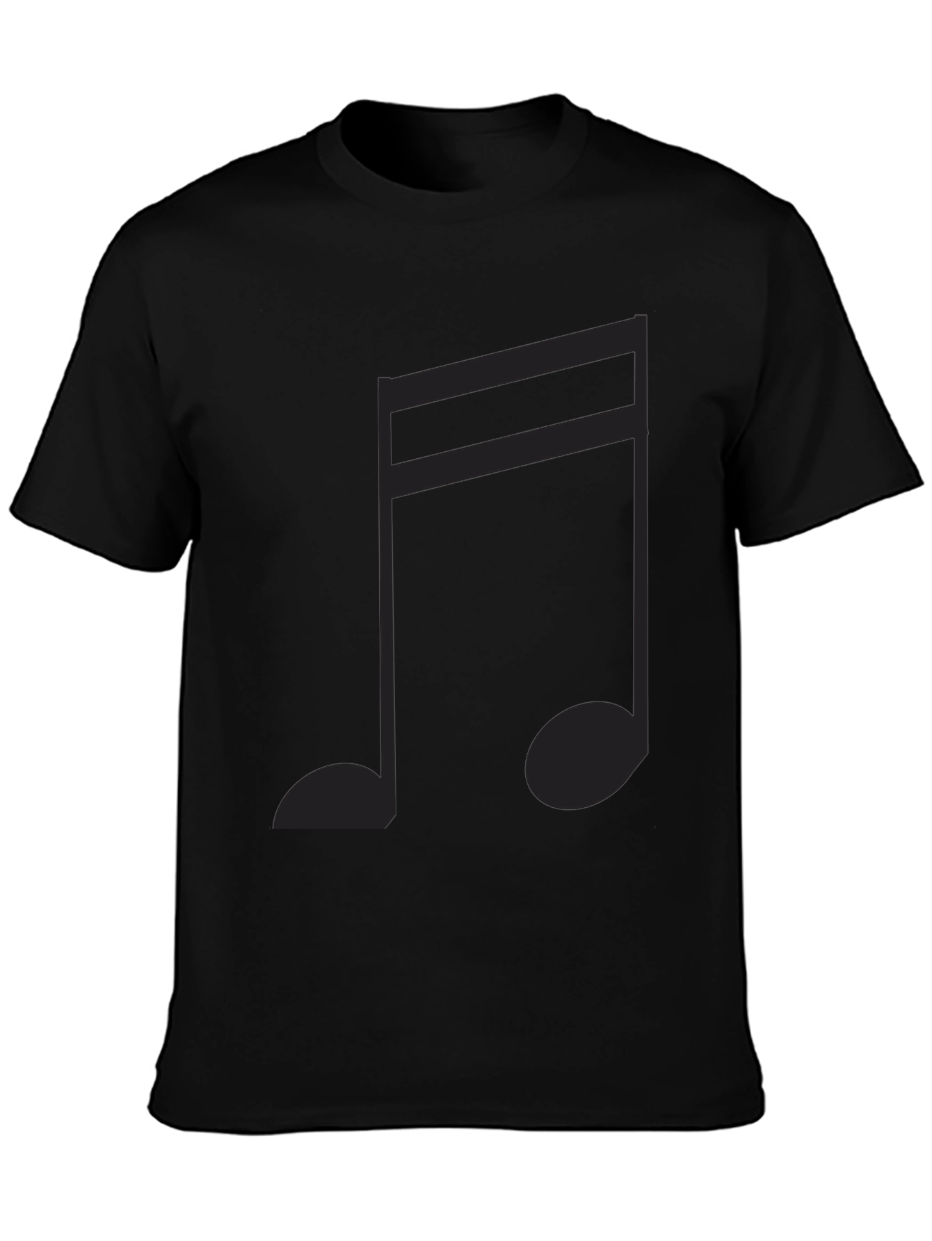 Black Musical Note Graphic Tee - Soft Black Cotton T-Shirt view 3