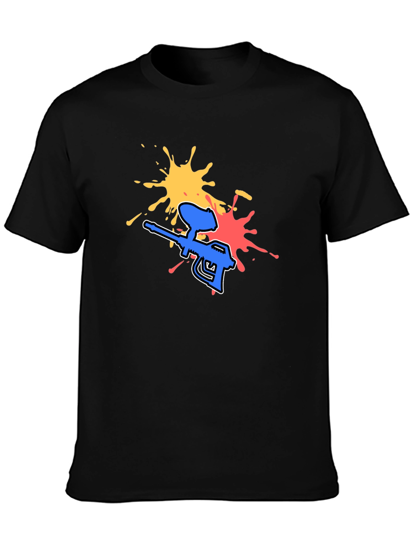 Black Paintball Splatter Graphic T-Shirt - Casual Tee view 3