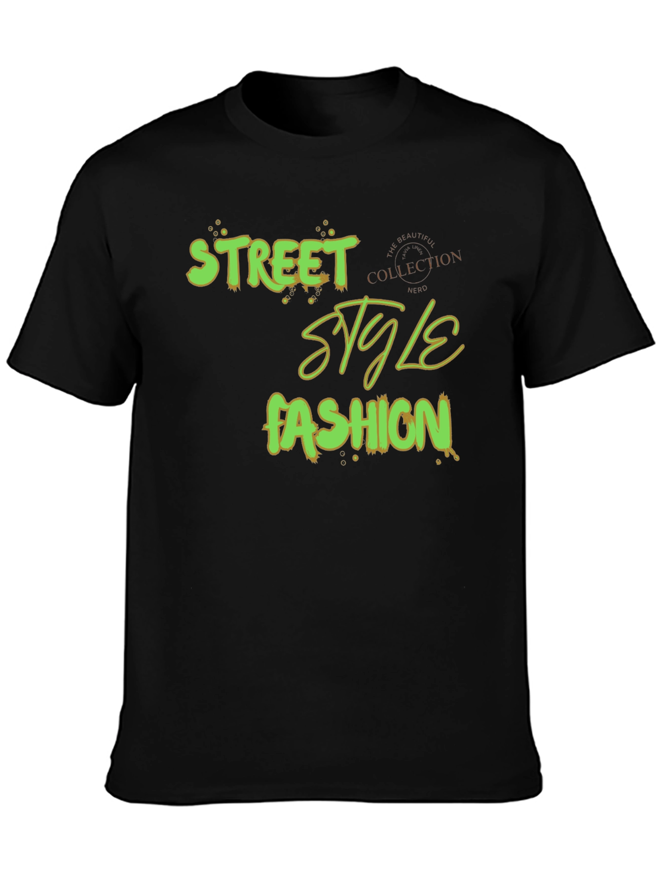 Black Street Style Fashion Graphic Tee - Trendy Black T-Shirt view 3