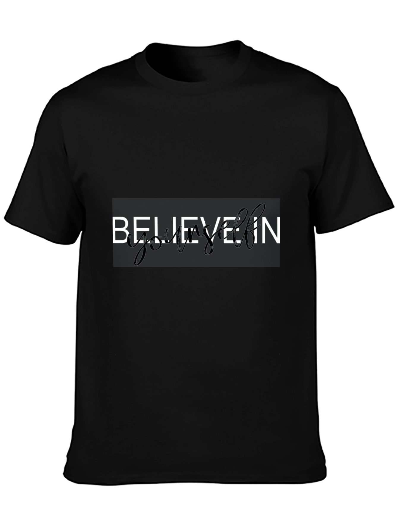 Black Believe In Yourself Black Graphic Tee view 3