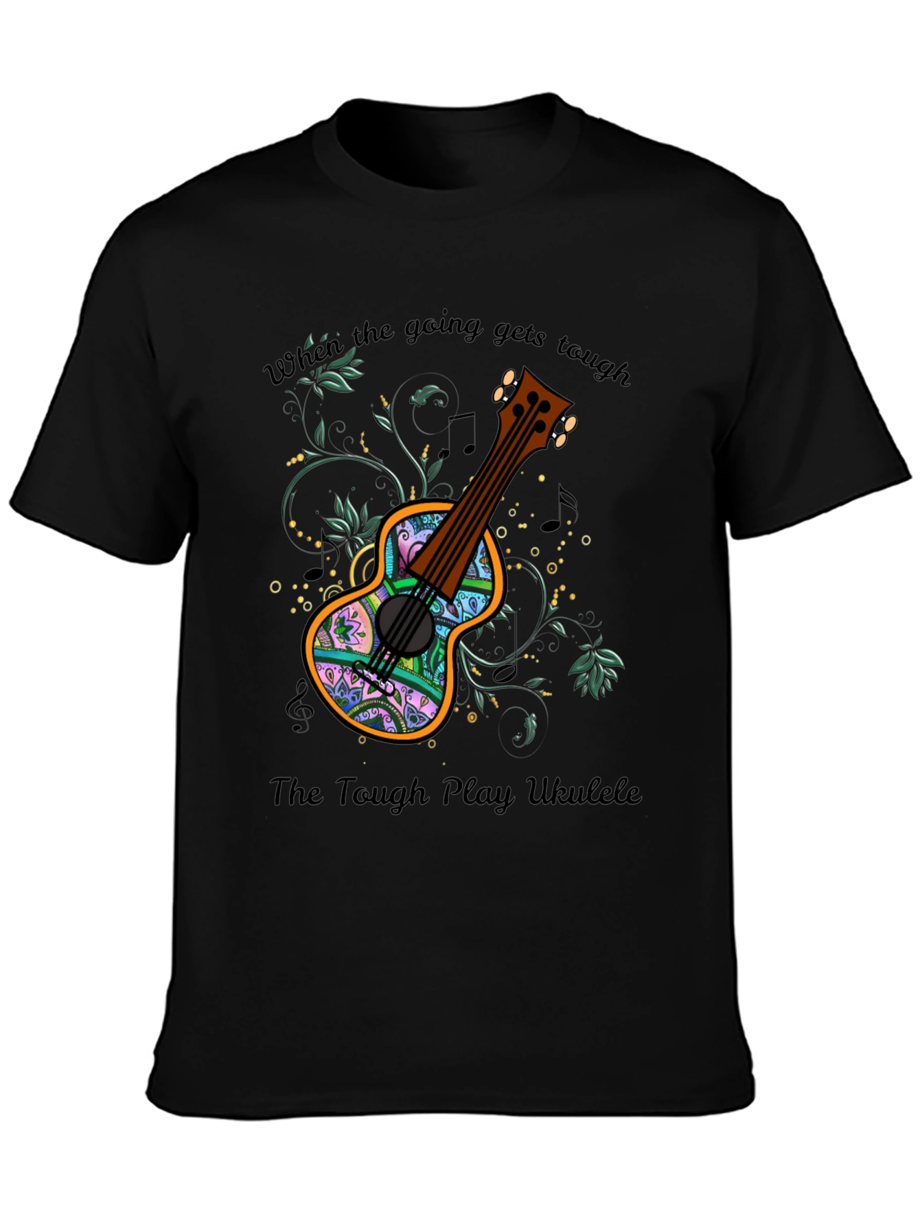 Black Ukulele Graphic Tee - When the Going Gets Tough view 3