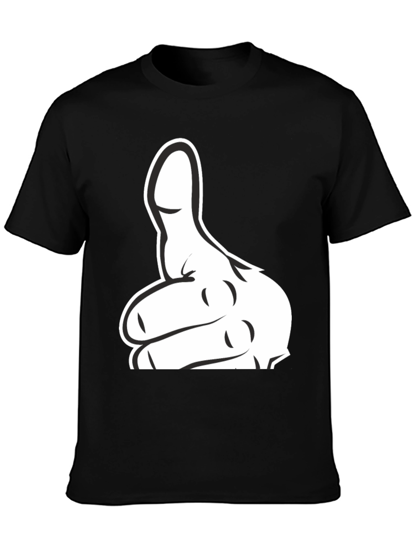 Black Thumbs Up Graphic T-Shirt - Black Cotton Tee view 3