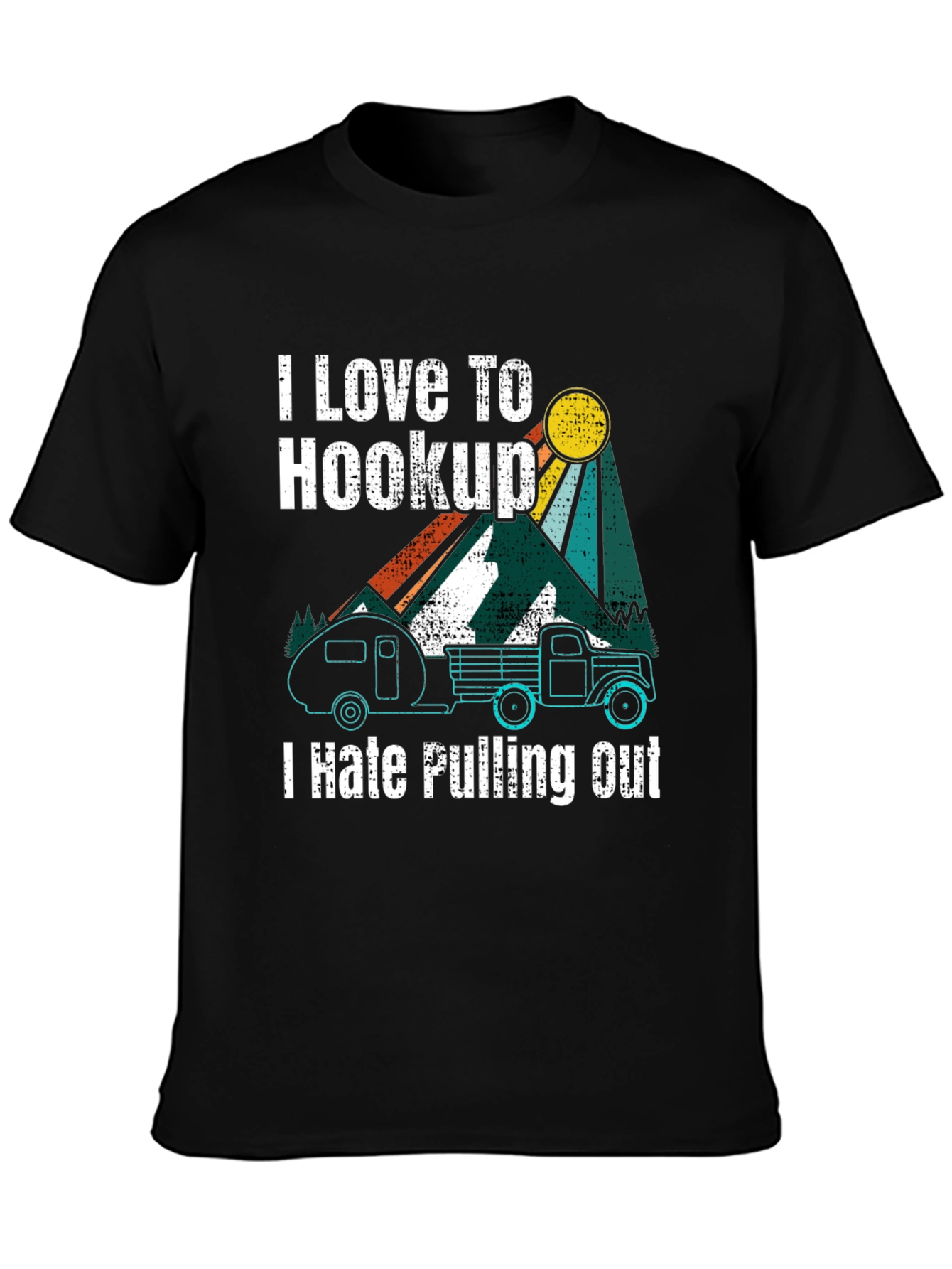 Black I Love To Hookup Funny Camping T-Shirt view 3