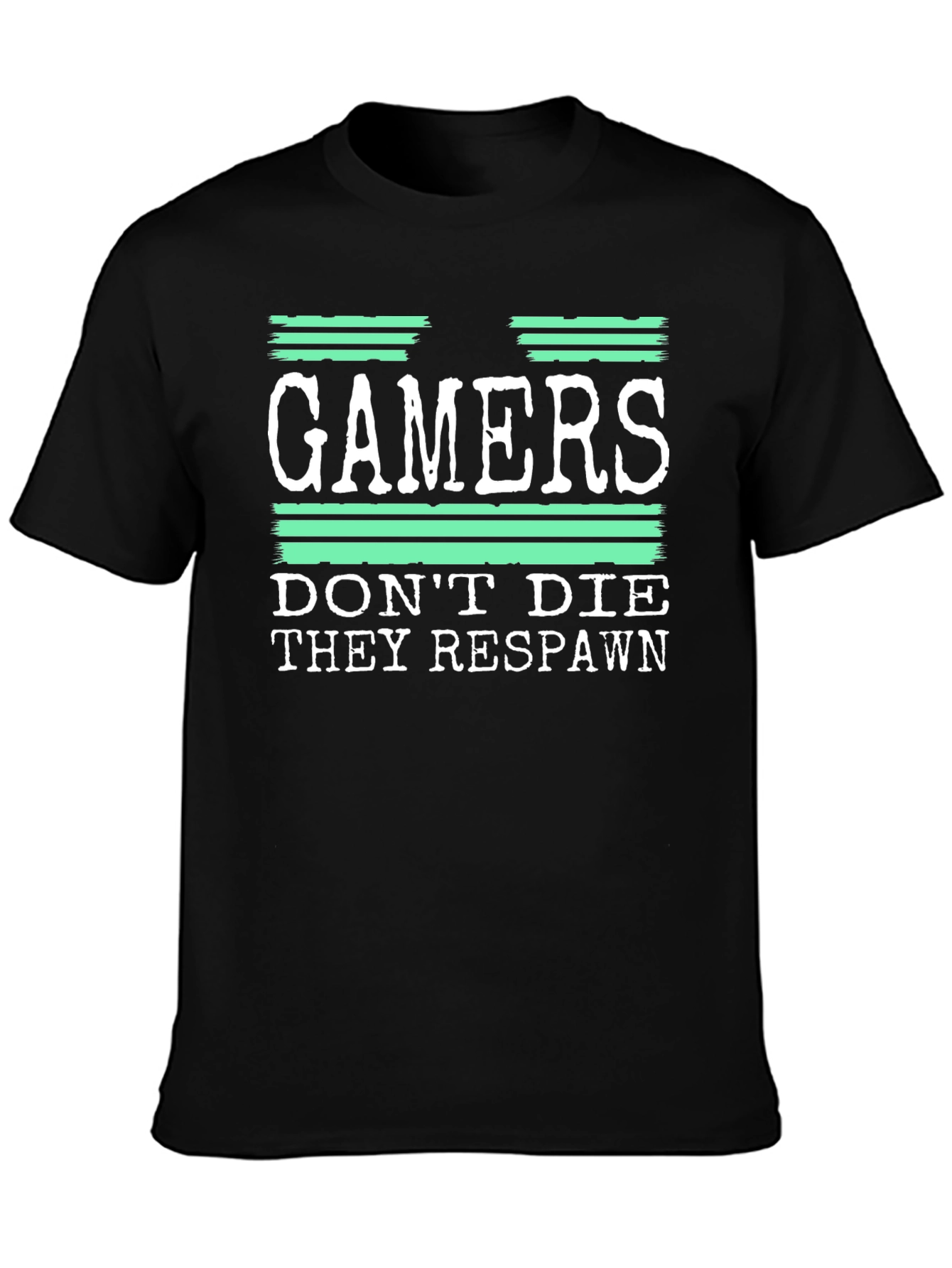 Black Gamers Don't Die They Respawn Graphic T-Shirt view 3