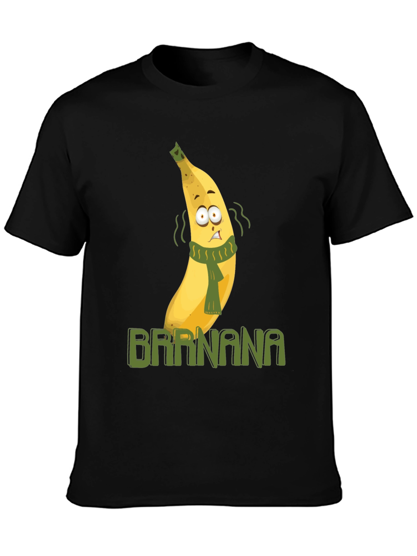 Black Brrr-nana T-Shirt - Humorous Cartoon Fruit Design view 3