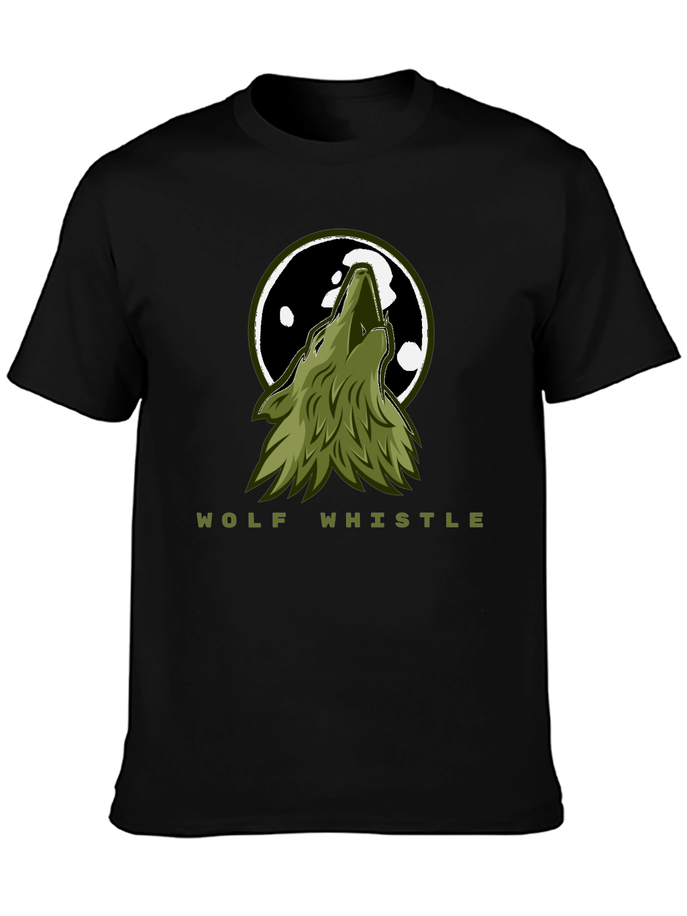 Black Wolf Howl Graphic Tee - Men's Black T-Shirt view 3