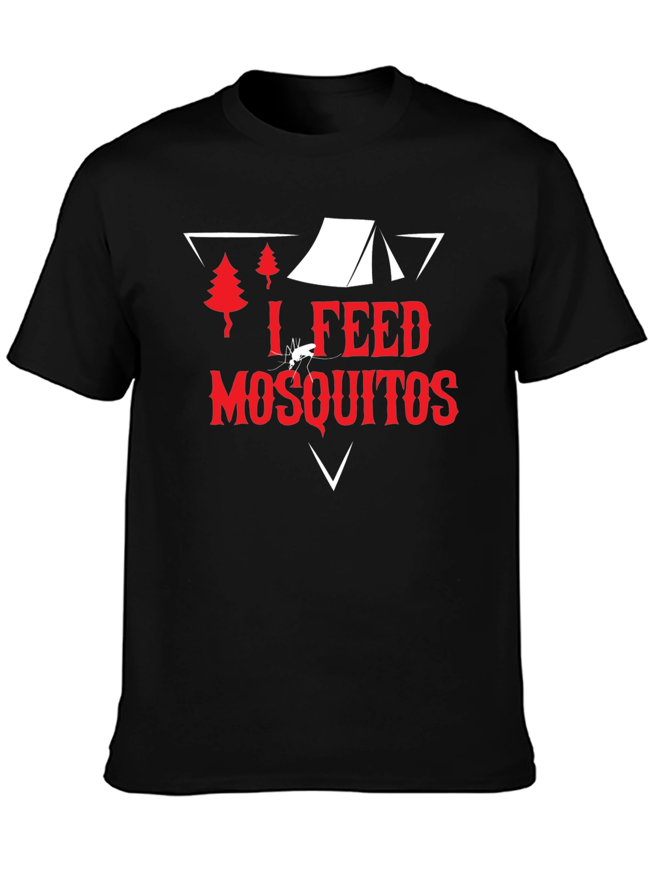Black I Feed Mosquitos Graphic Tee - Camping Humor T-Shirt view 3