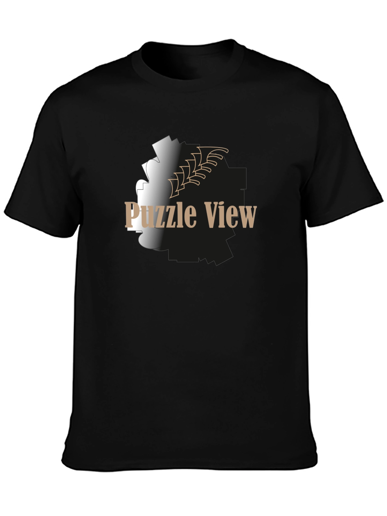 Black Puzzle View Graphic T-Shirt view 3