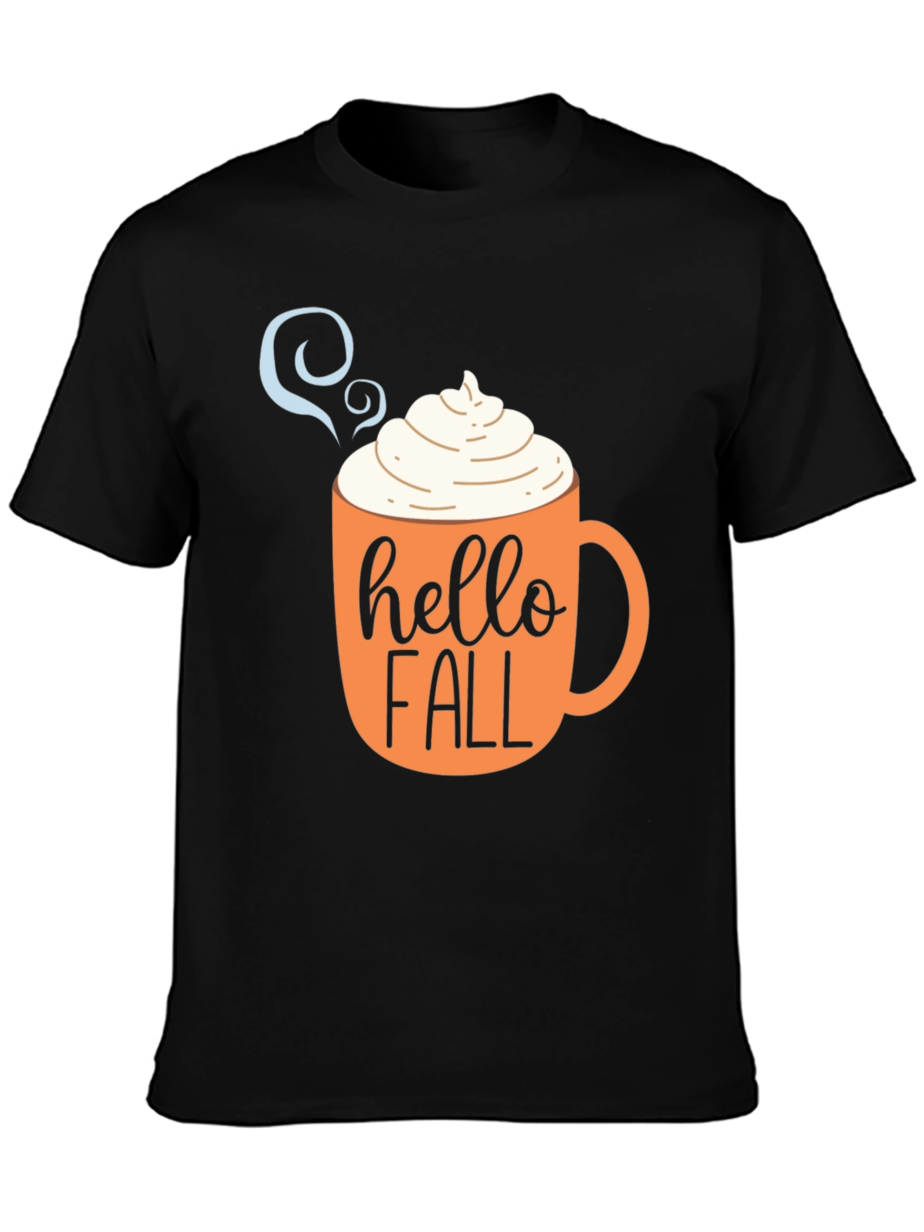 Black Hello Fall Coffee Mug T-Shirt view 3