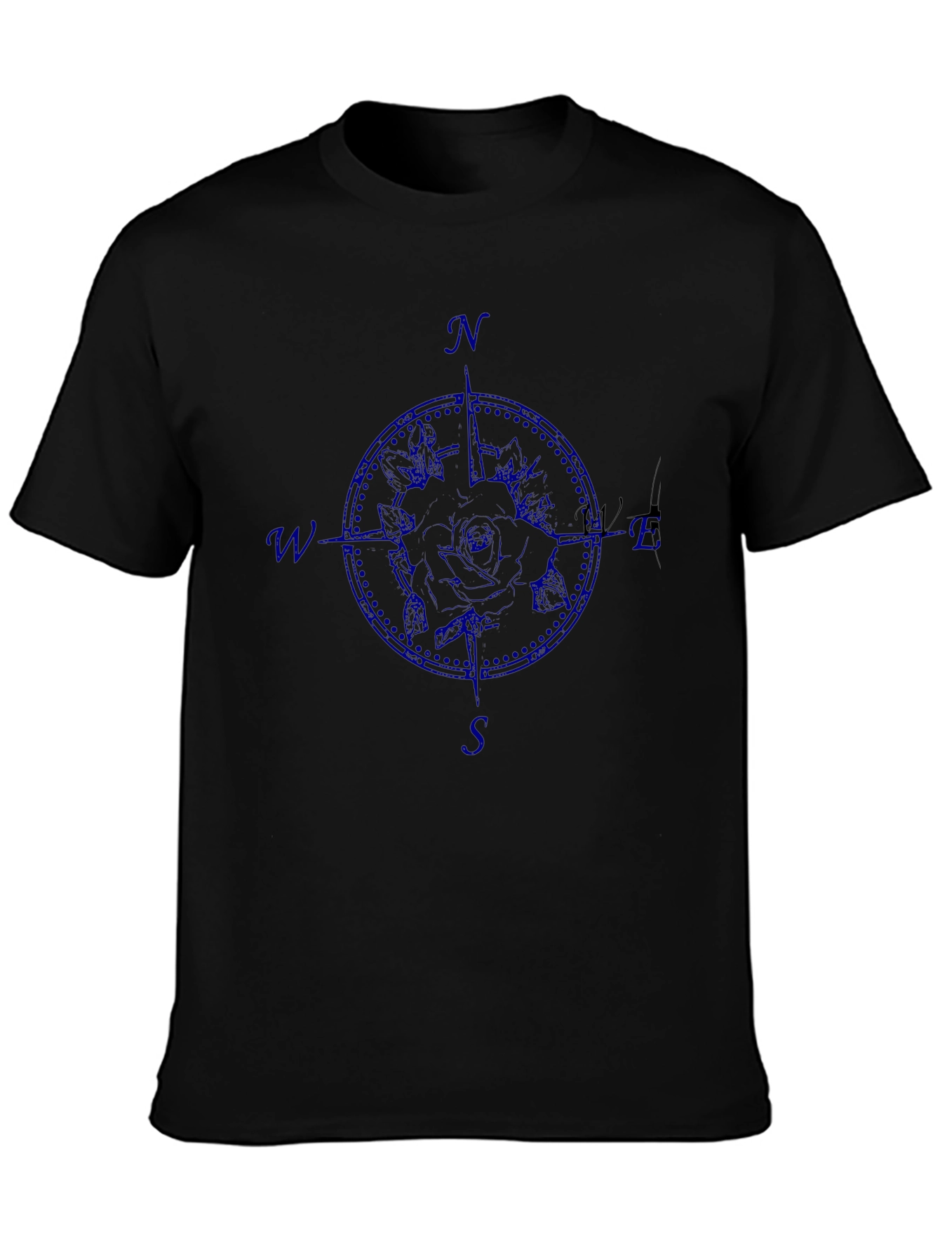 Black Compass Graphic Tee - Black Cotton T-Shirt view 3