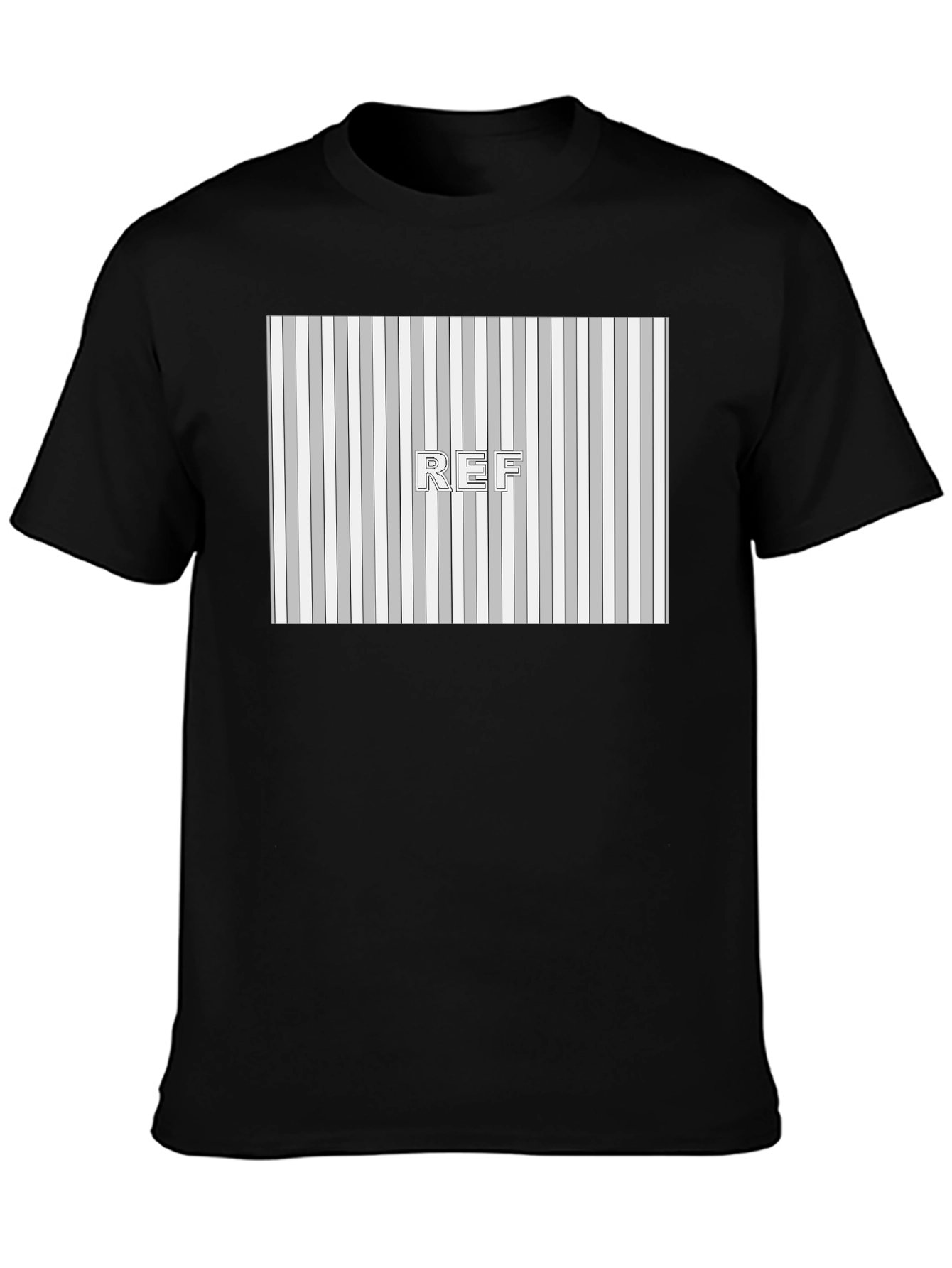 Black Striped Pattern REF Graphic Tee - Black view 3