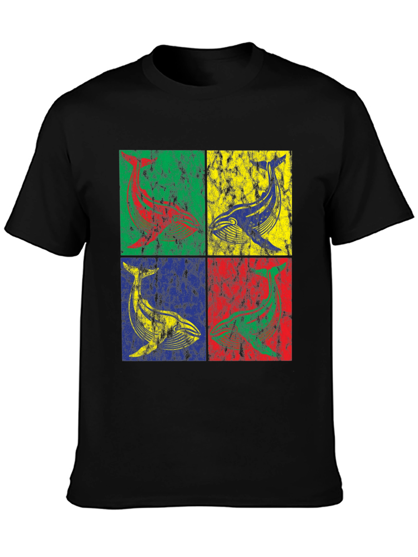 Black Whale Pop Art Graphic T-Shirt - Bold & Unique Design view 3