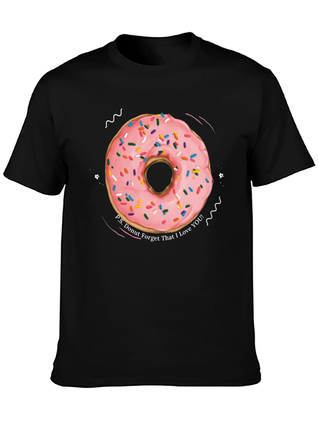 Black Donut Forget I Love You Black T-Shirt view 3