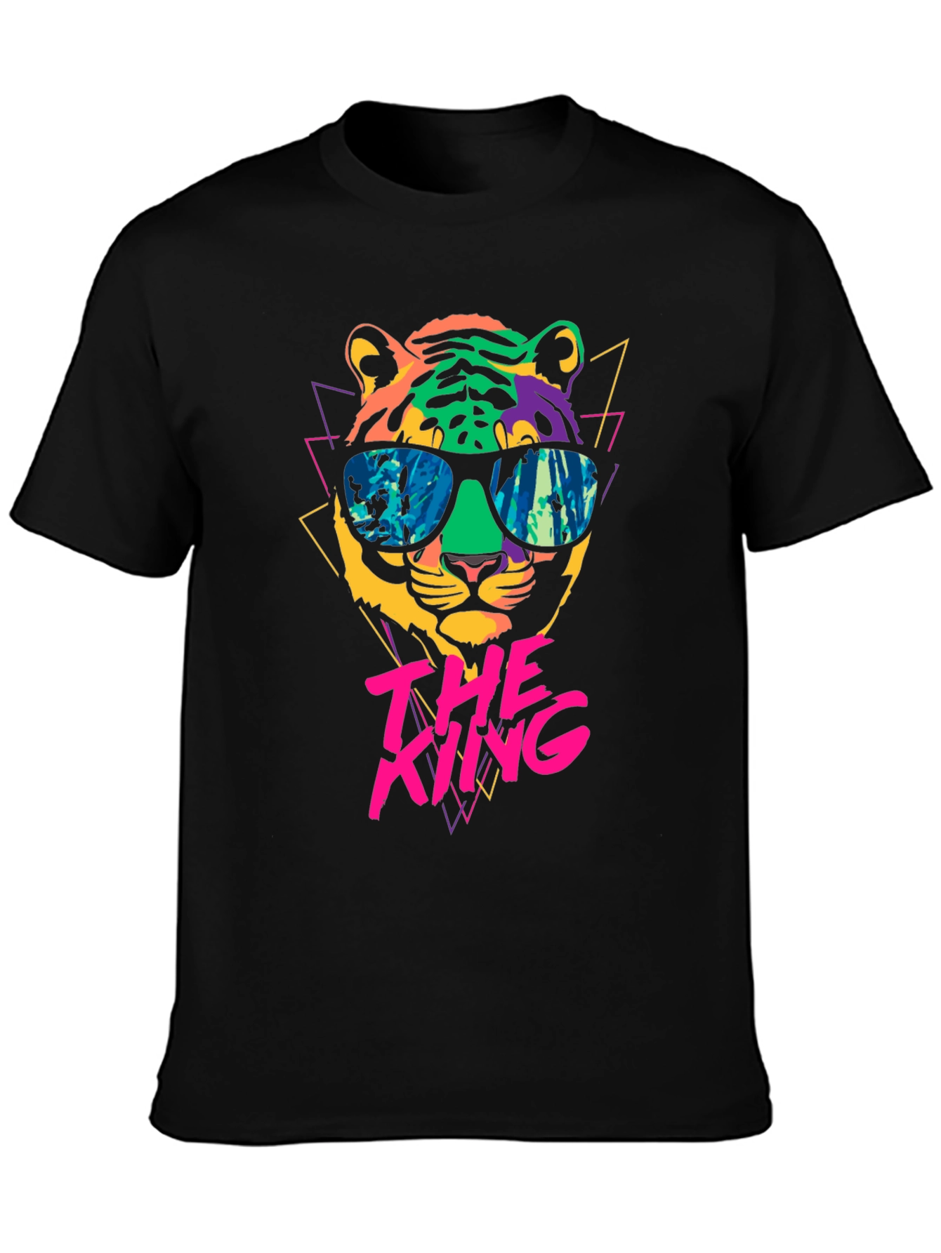 Black Cool Tiger Graphic Tee - The King view 3