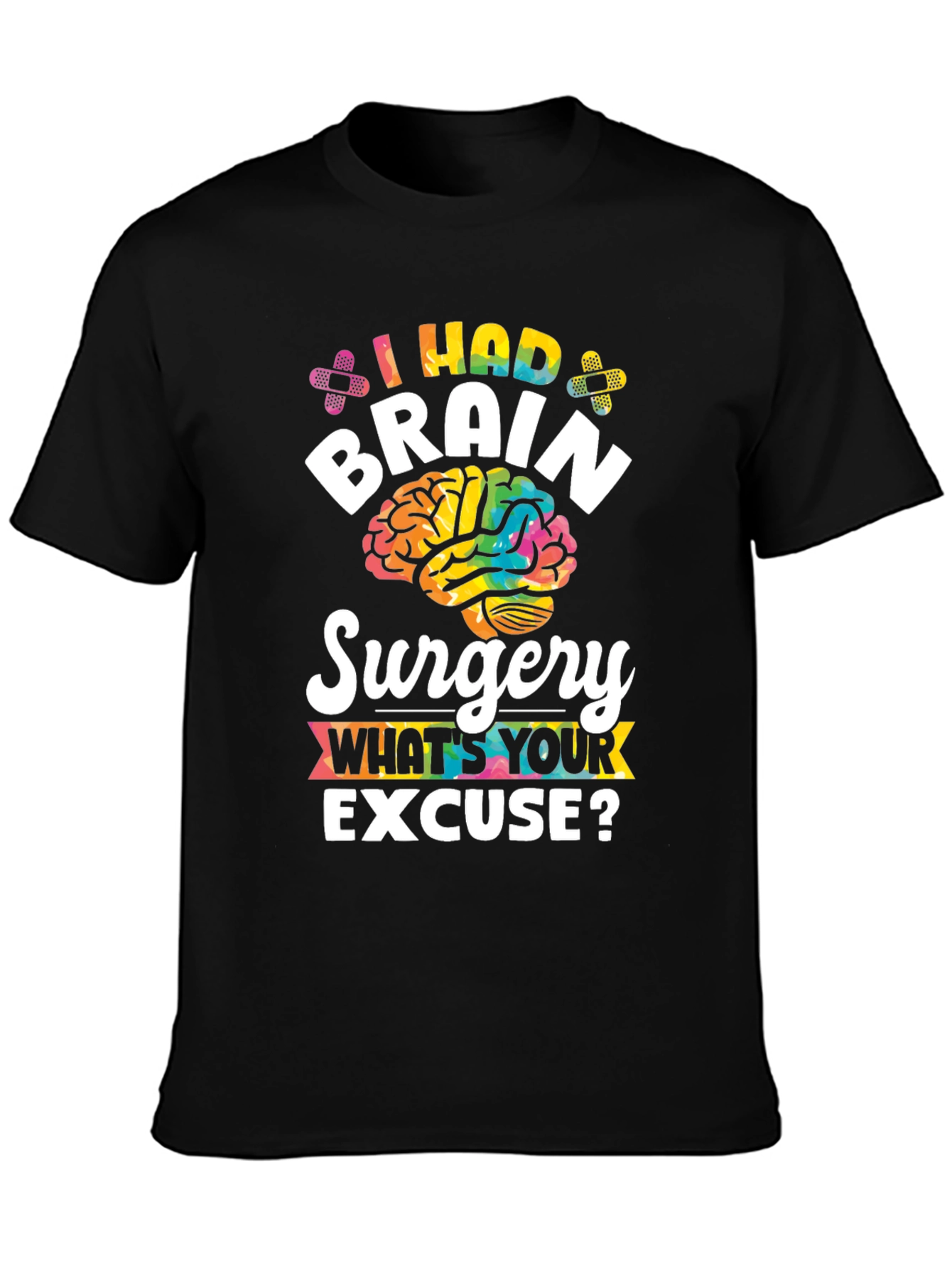 Black Brain Surgery Excuse T-Shirt, Funny Graphic Tee view 3