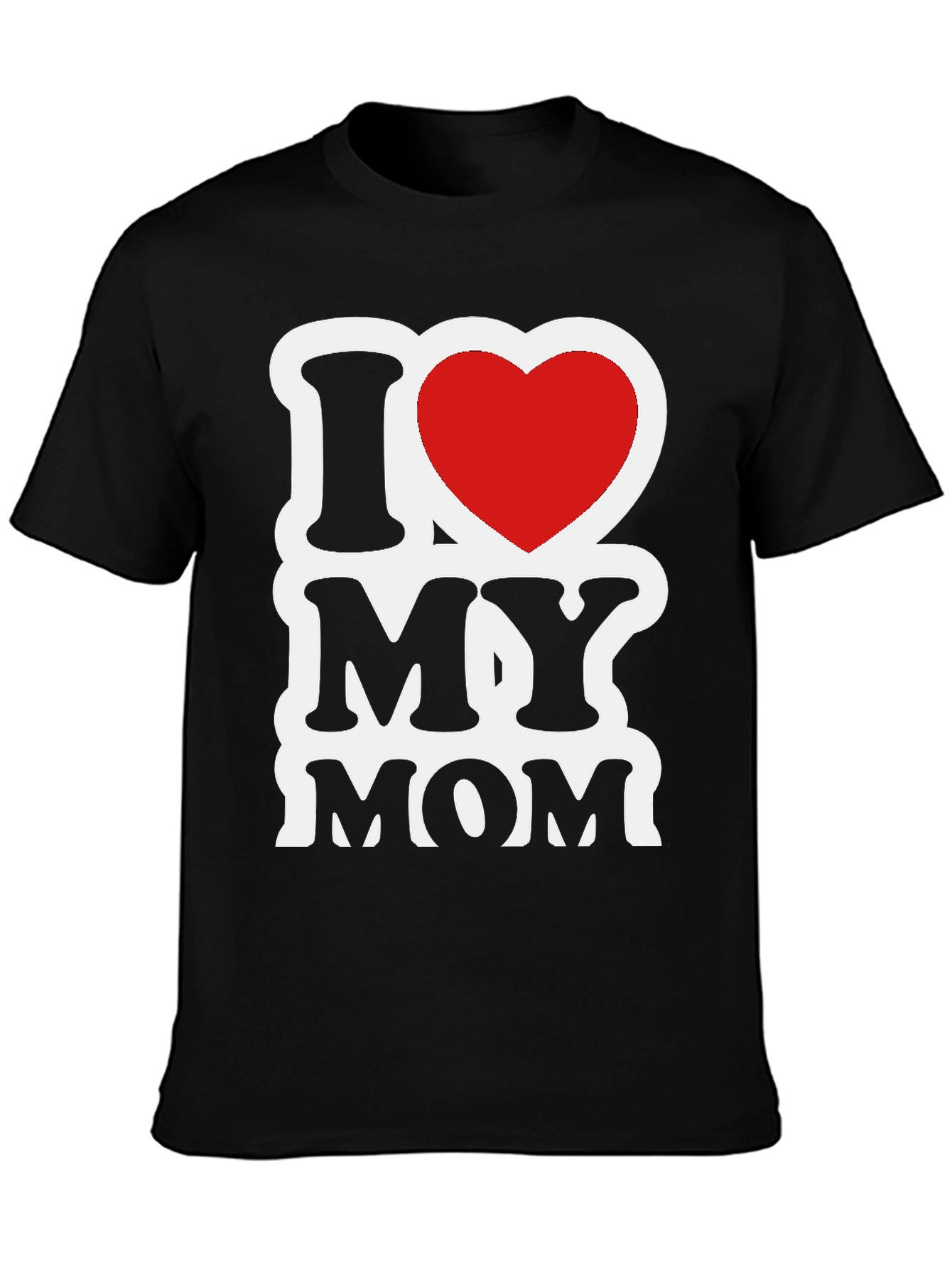 Black I Love My Mom Graphic T-Shirt - Black view 3