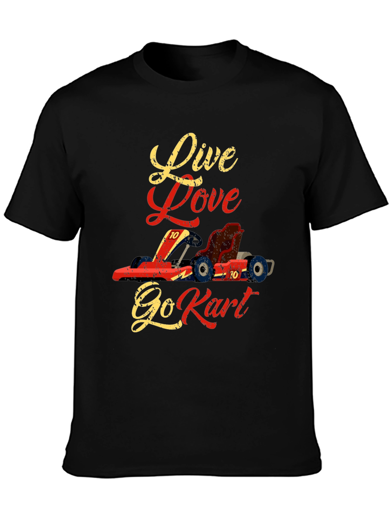 Black Live Love Go Kart T-Shirt view 3