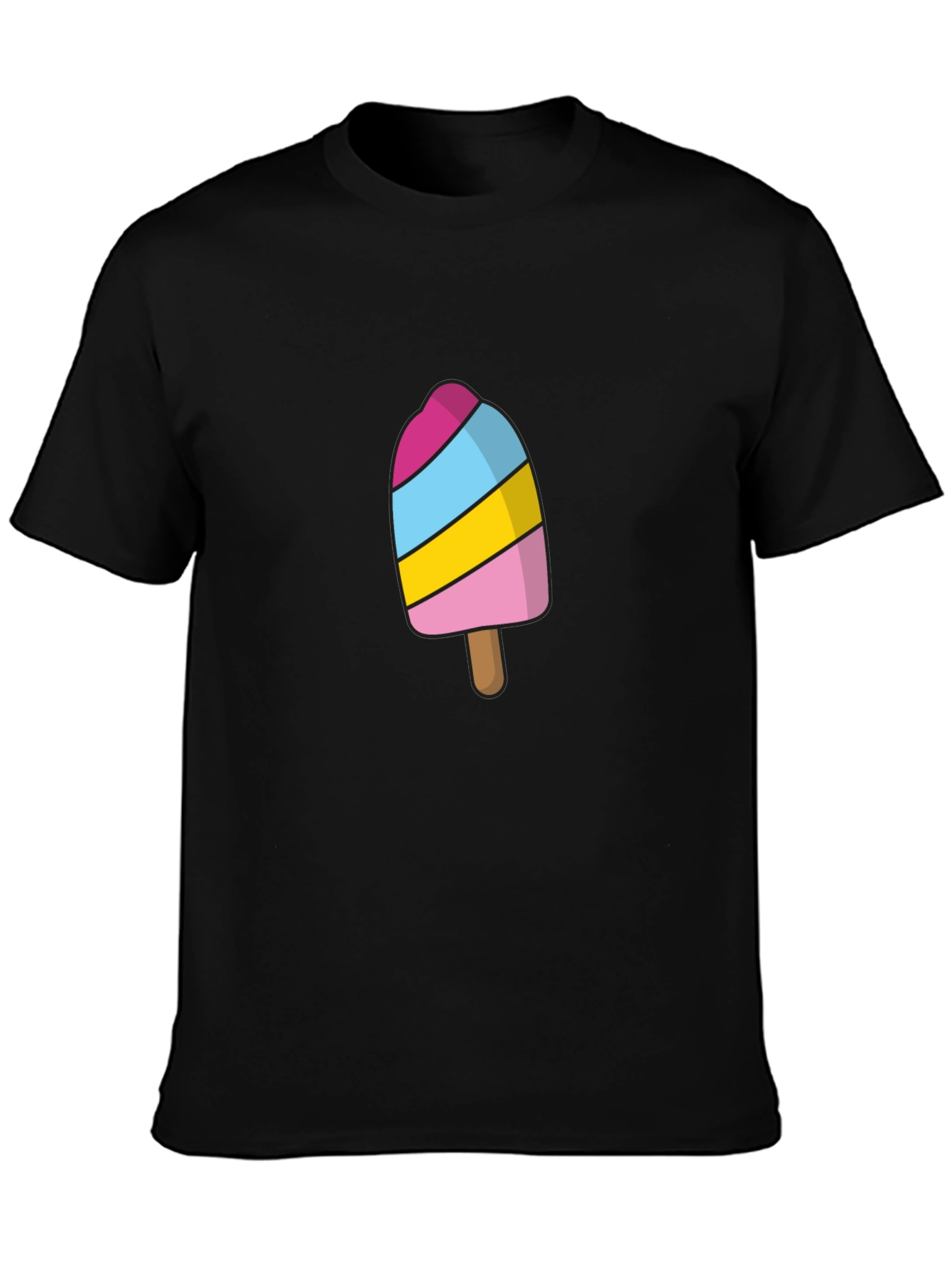 Black Fun Ice Cream Popsicle Graphic T-Shirt view 3