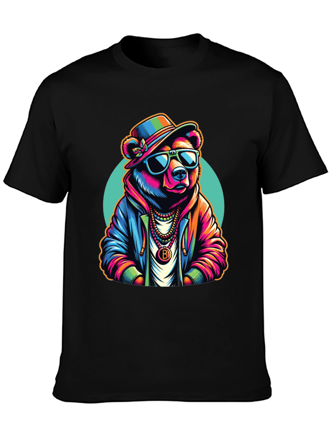 Black Cool Bear Graphic T-Shirt - Stylish & Unique Design view 3