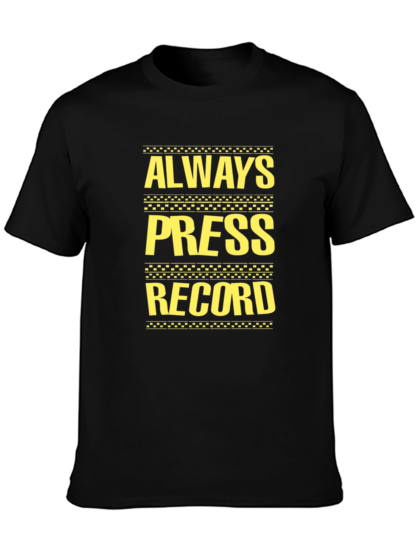 Black Always Press Record Graphic Tee - Black view 3
