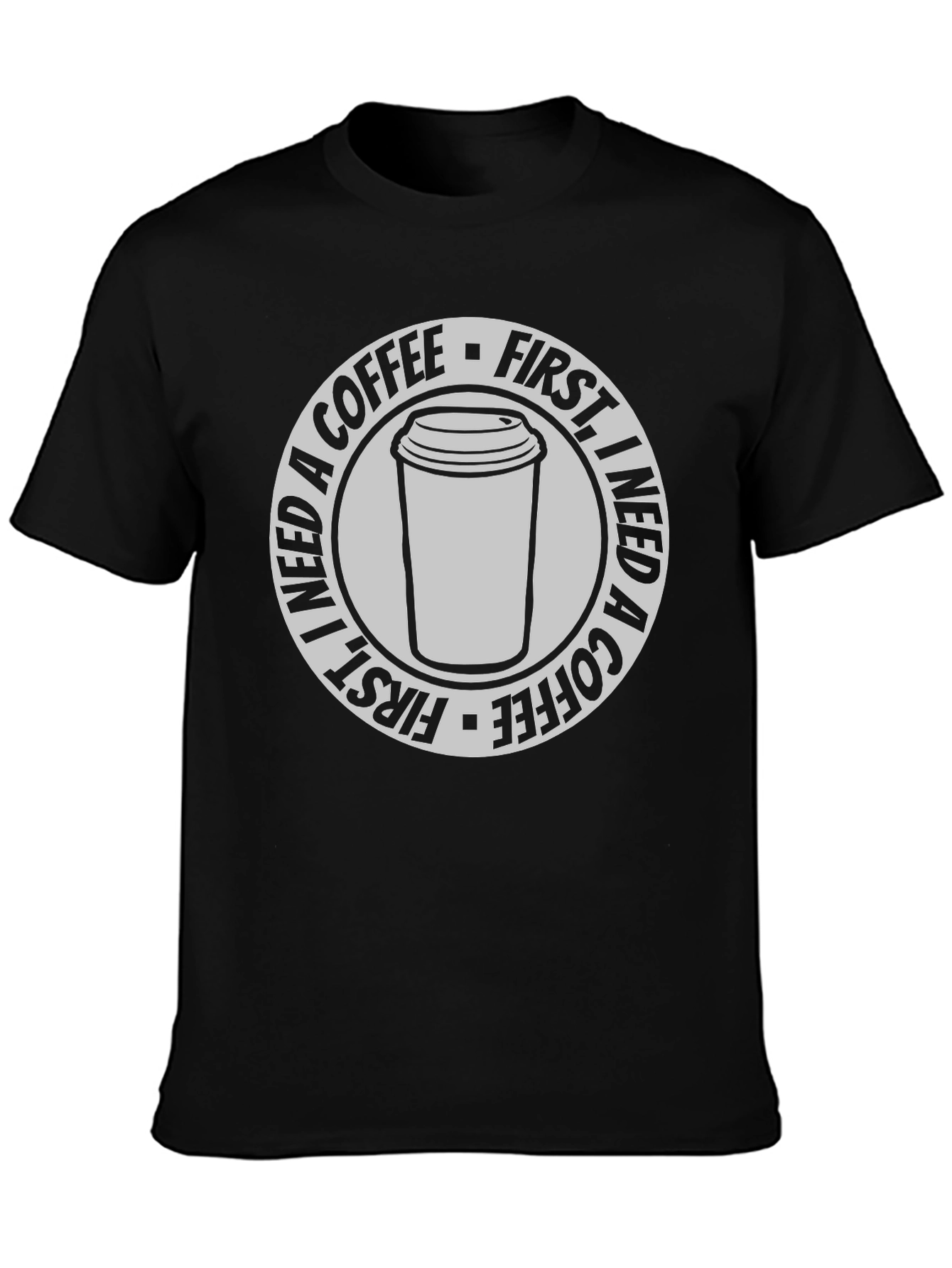 Black I Need a Coffee First Graphic T-Shirt - Black view 3