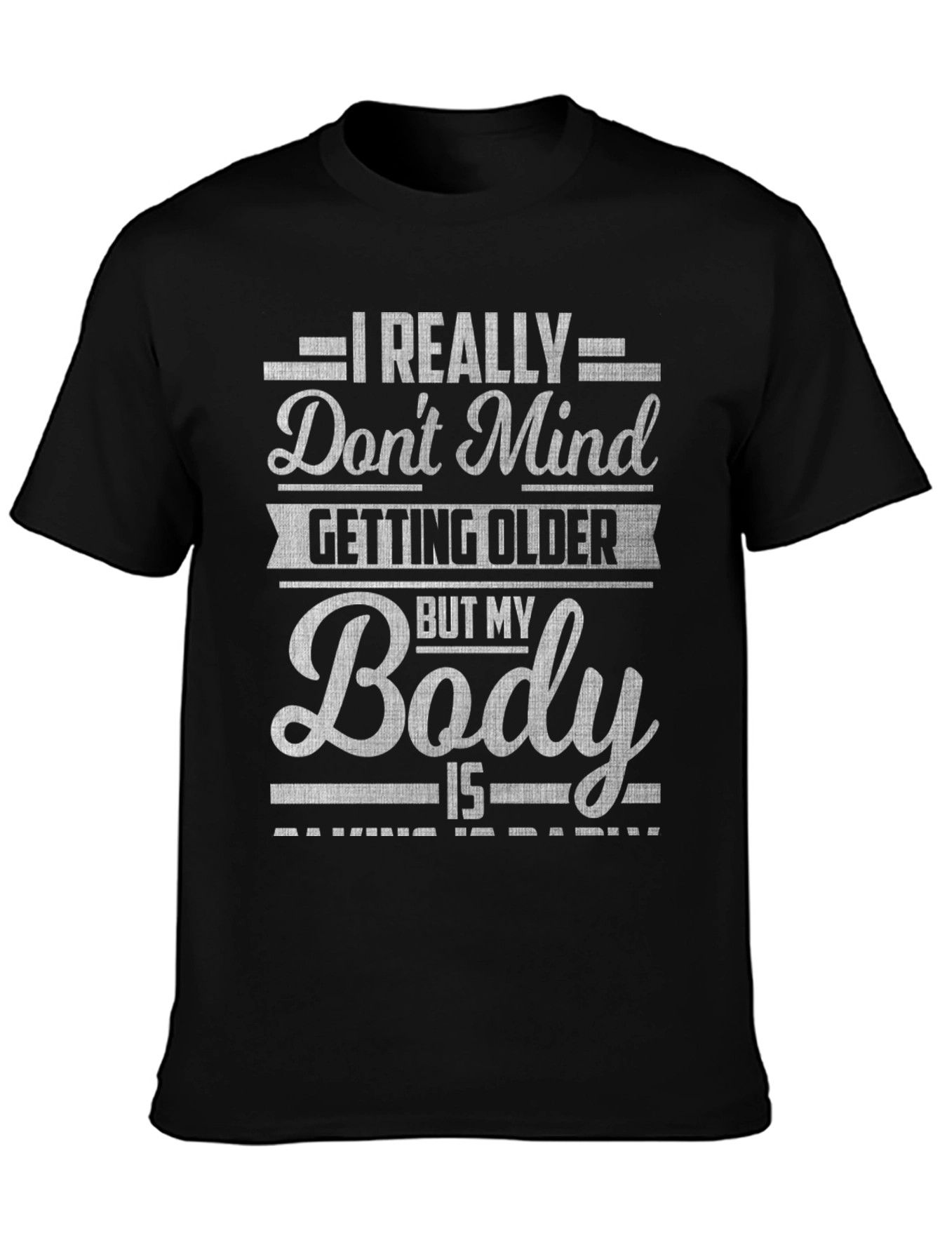 Black Funny Aging Body T-Shirt view 3