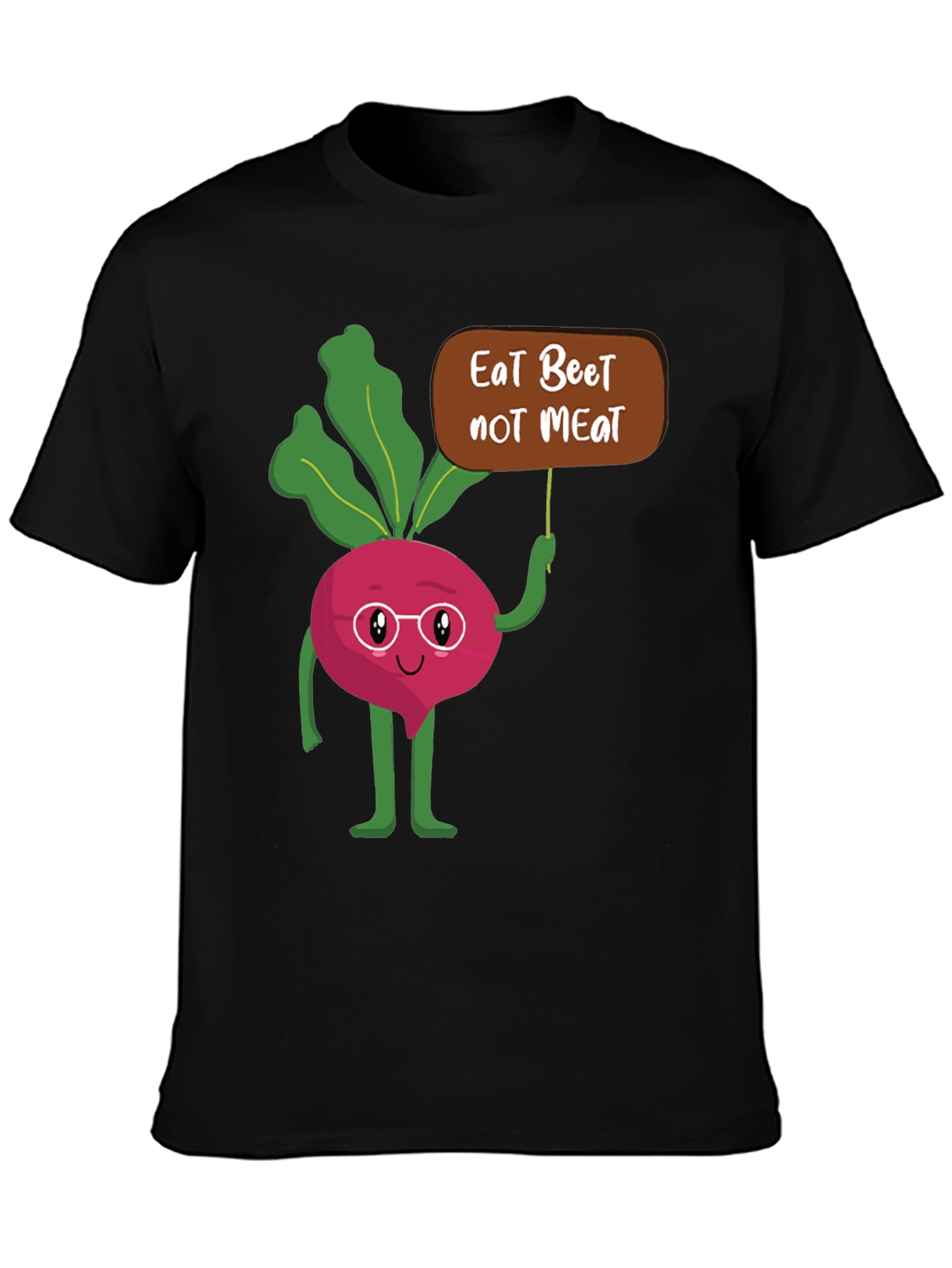 Black Eat Beet Not Meat Graphic T-Shirt view 3