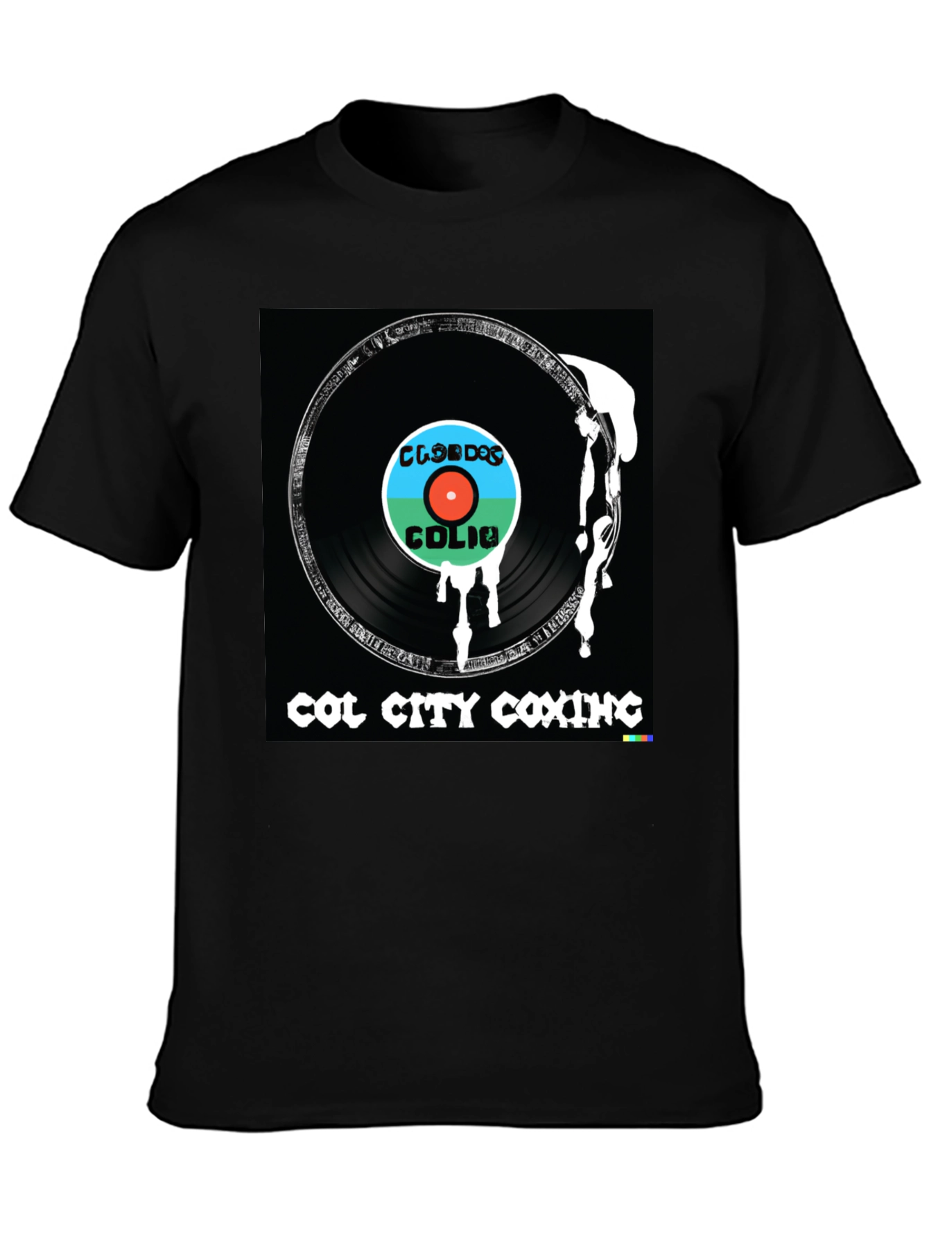 Black Col City Coxing Record Design Black T-Shirt view 3