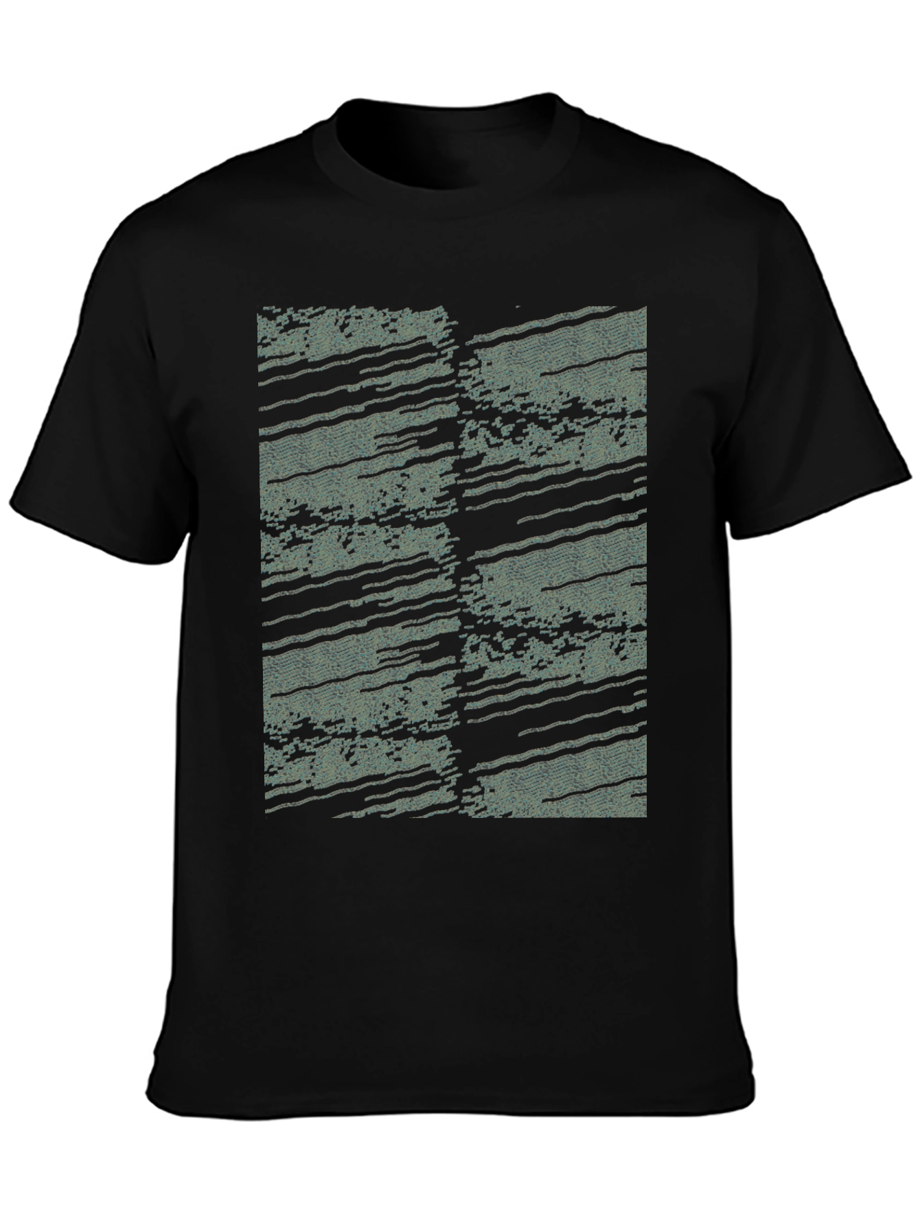 Black Abstract Pattern Black T-Shirt view 3