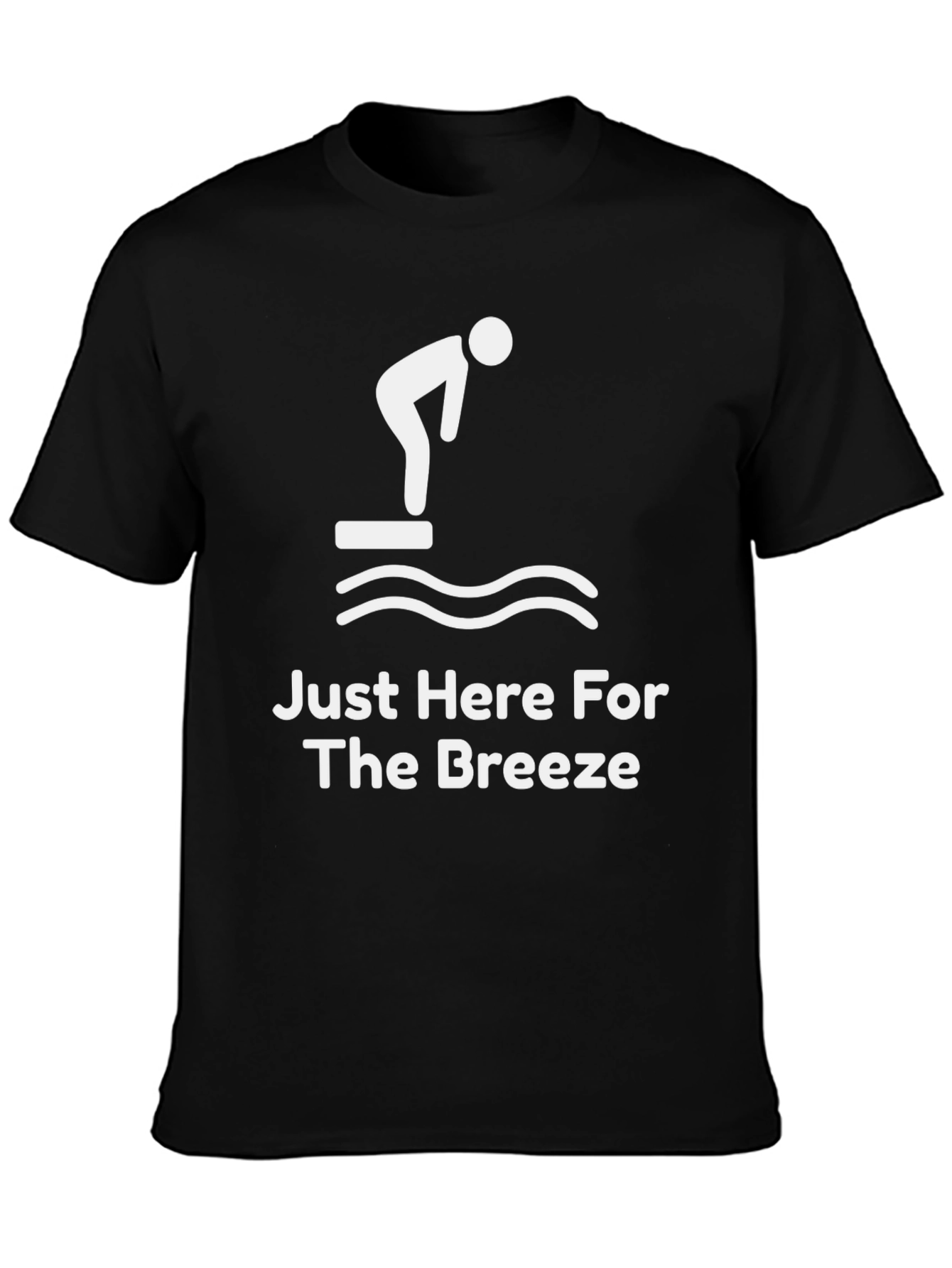 Black Just Here for The Breeze T-Shirt - Funny Swimmer view 3