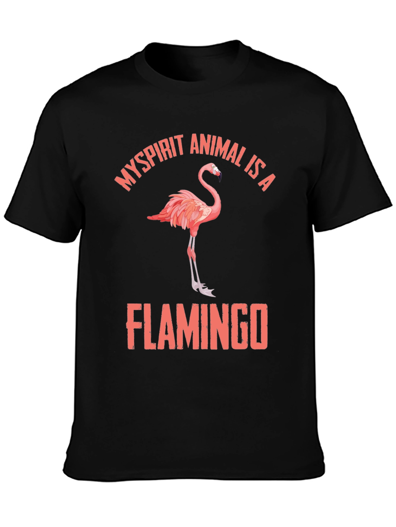 Black My Spirit Animal is a Flamingo T-Shirt view 3