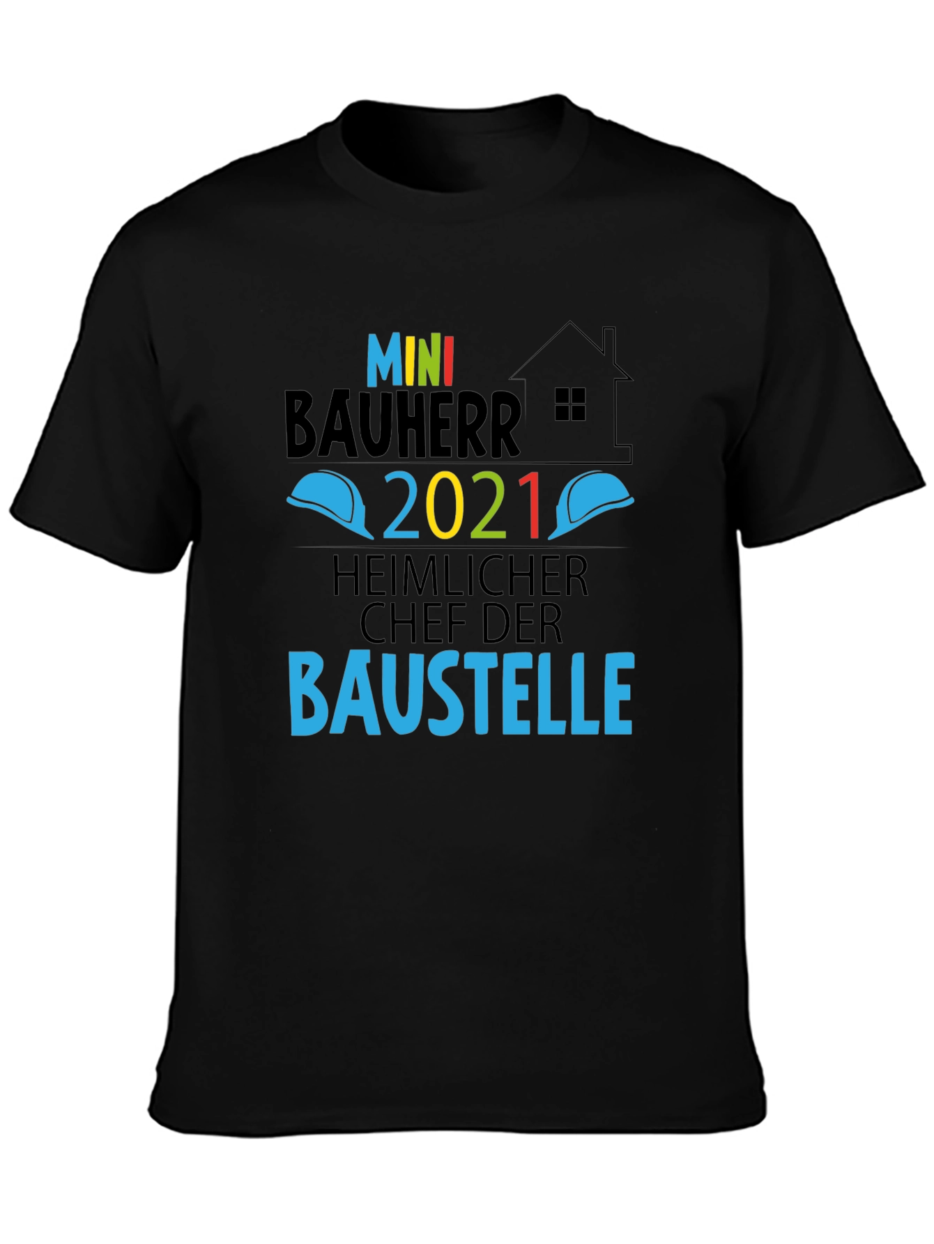 Black Mini Bauherr 2021 Construction Boss T-Shirt view 3