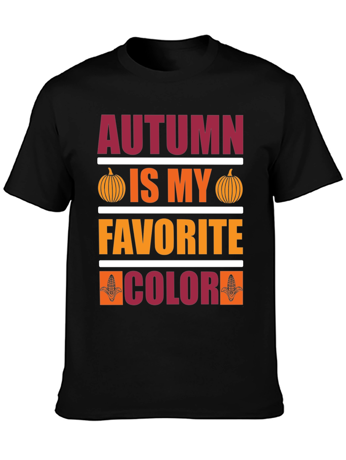 Black Autumn Is My Favorite Color T-Shirt view 3