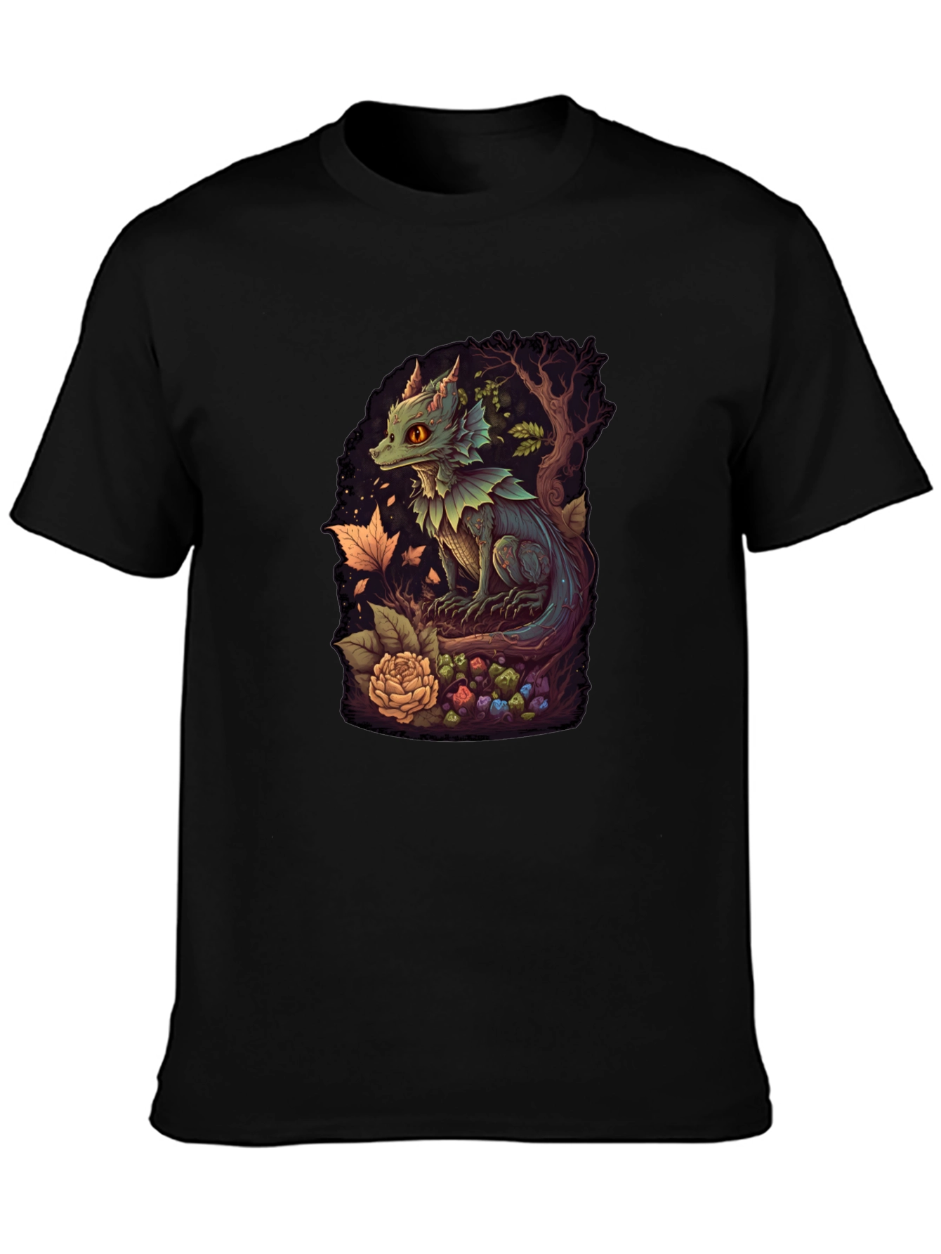 Black Dragon Graphic Tee - Unique Fantasy Design view 3
