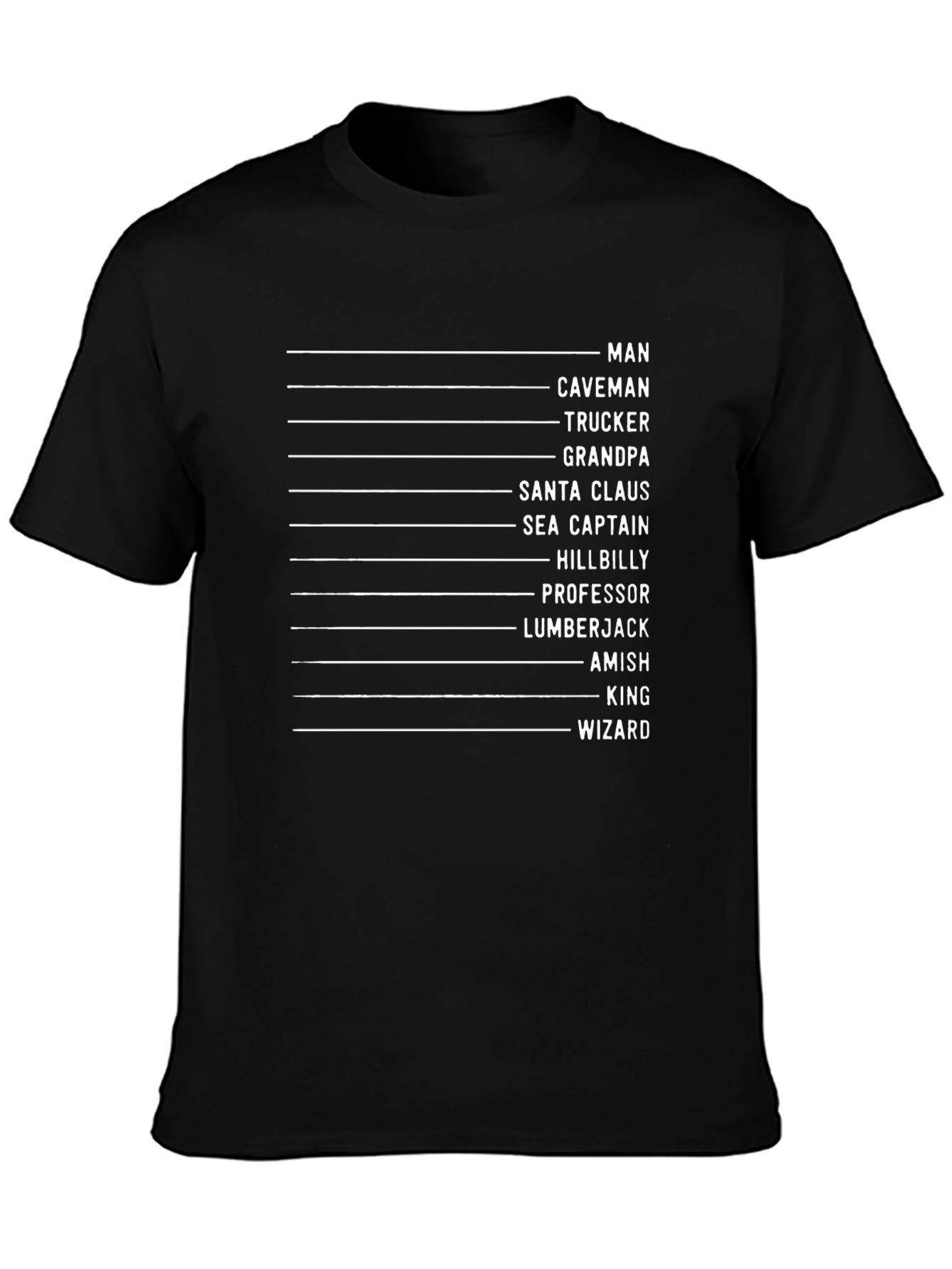 Black Funny Occupation Checklist Graphic T-Shirt view 3