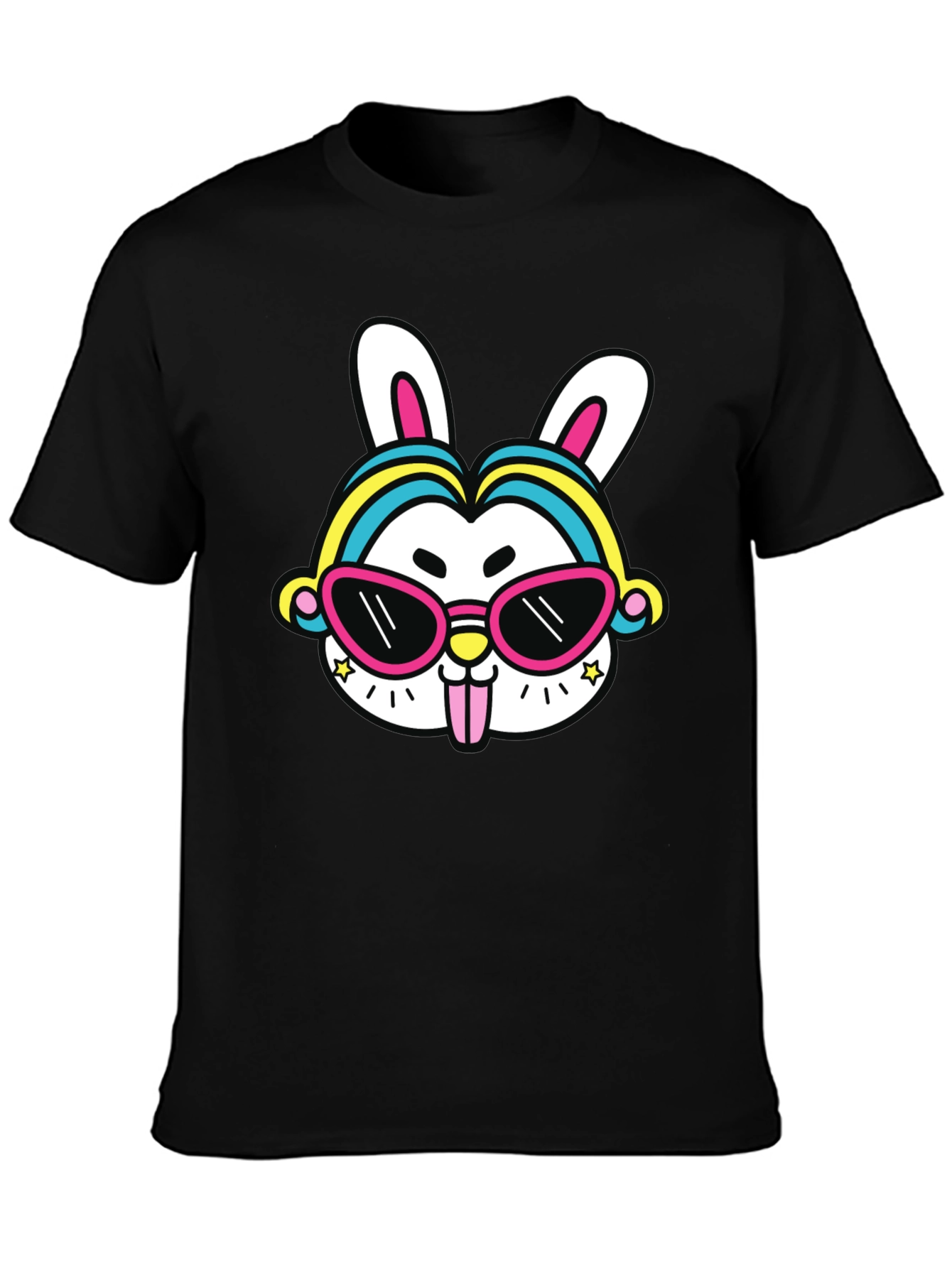 Black Cool Rabbit Graphic Tee view 3