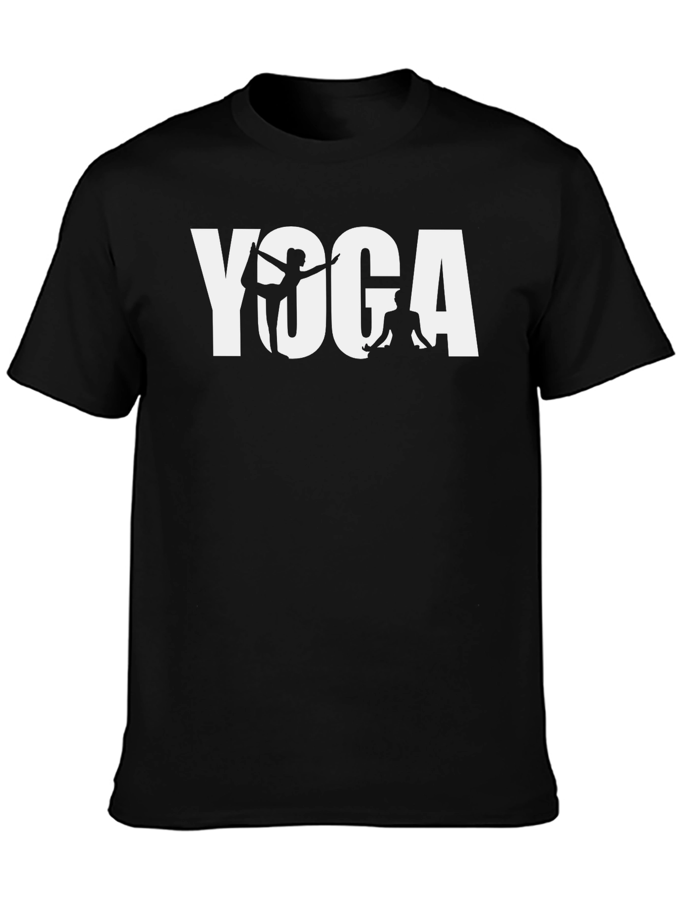 Black Yoga Graphic Tee - Black Cotton Blend view 3