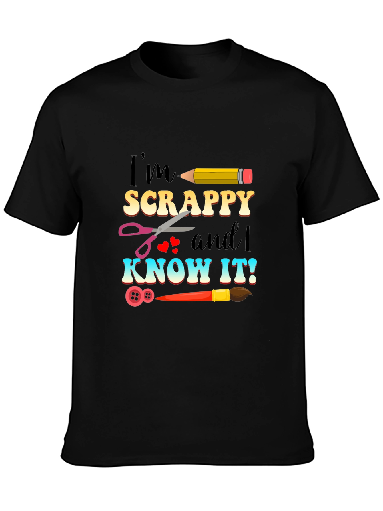 Black I'm Scrappy and I Know It! Crafty T-Shirt view 3