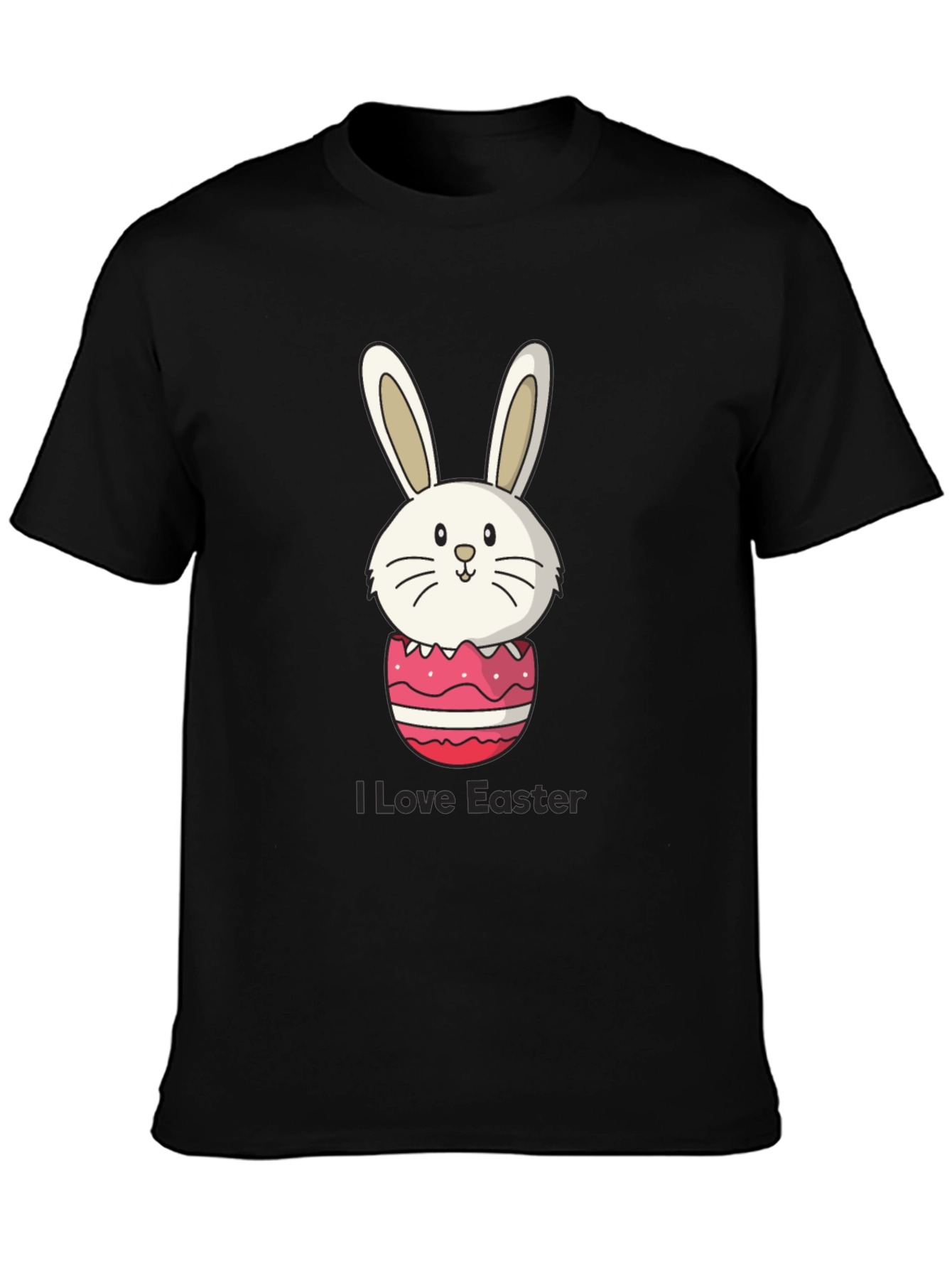 Black Easter Bunny Egg Black T-Shirt view 3