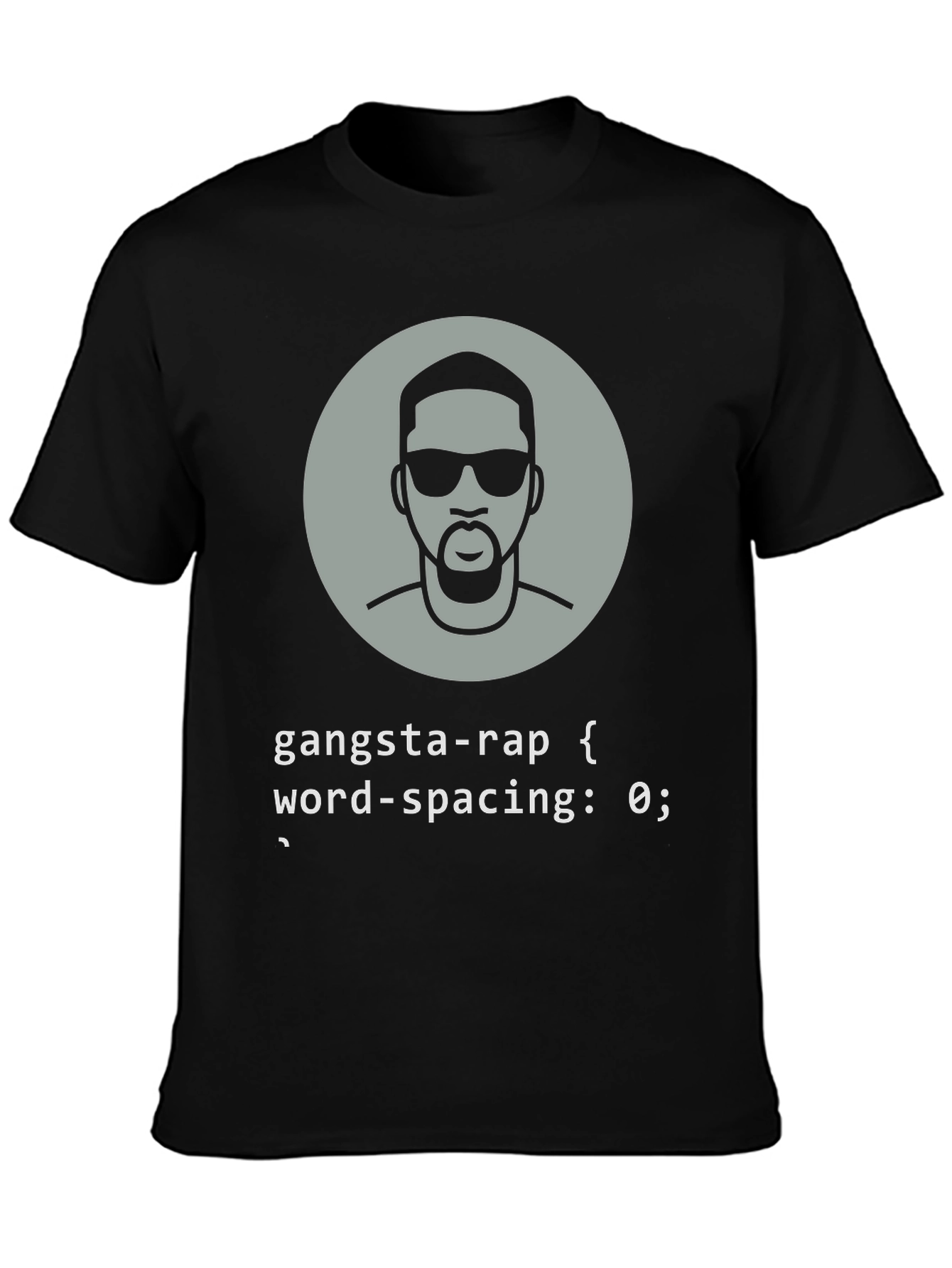 Black Gangsta Rap CSS Code Black T-Shirt view 3