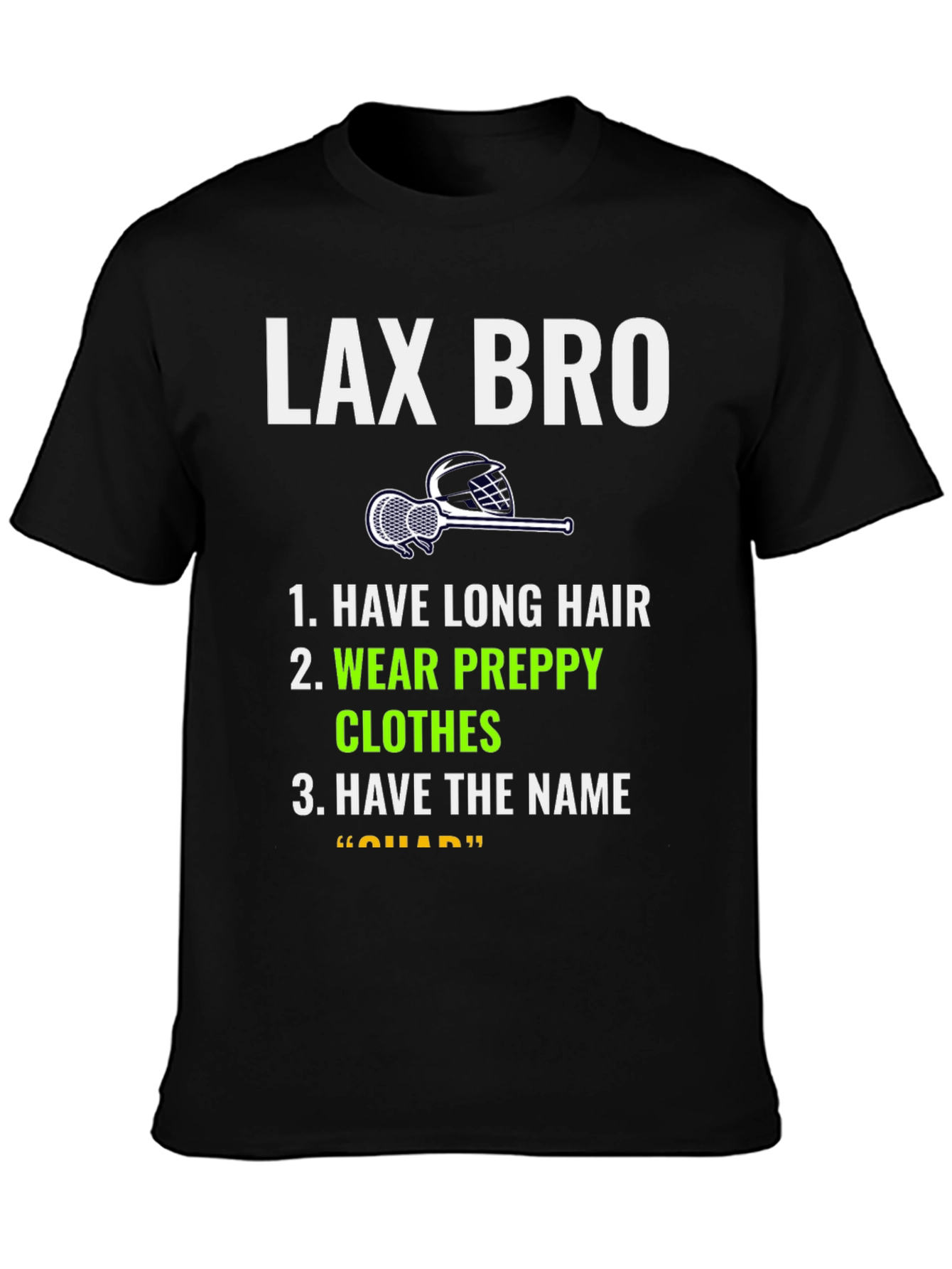 Black LAX BRO T-Shirt | Lacrosse Inspired Tee view 3