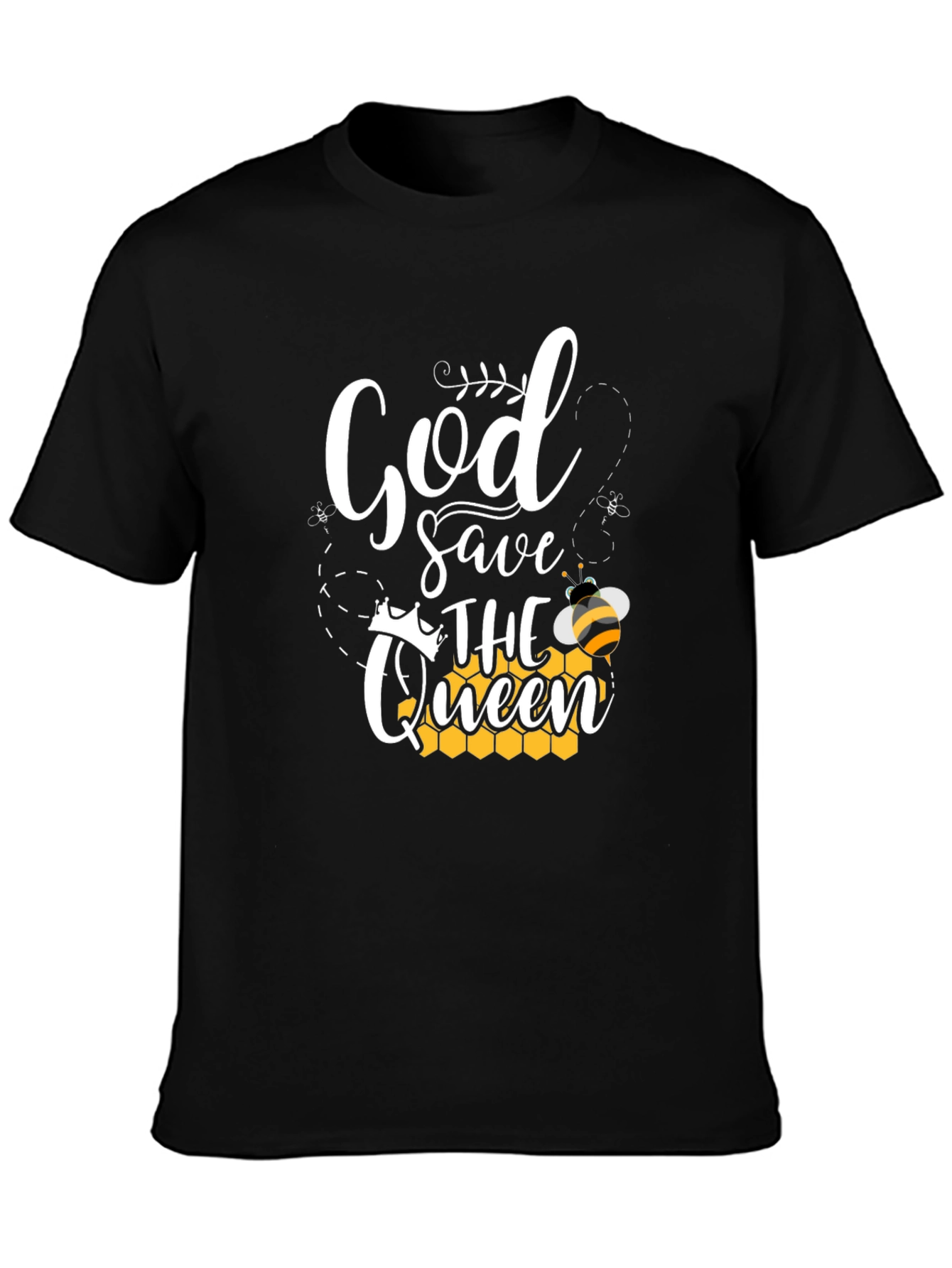 Black God Save The Queen Bee T-Shirt view 3